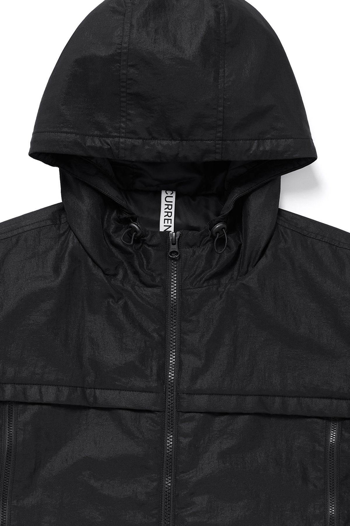 커렌트(CURRENT) GLOSSY HOODED JUMPER [BLACK]