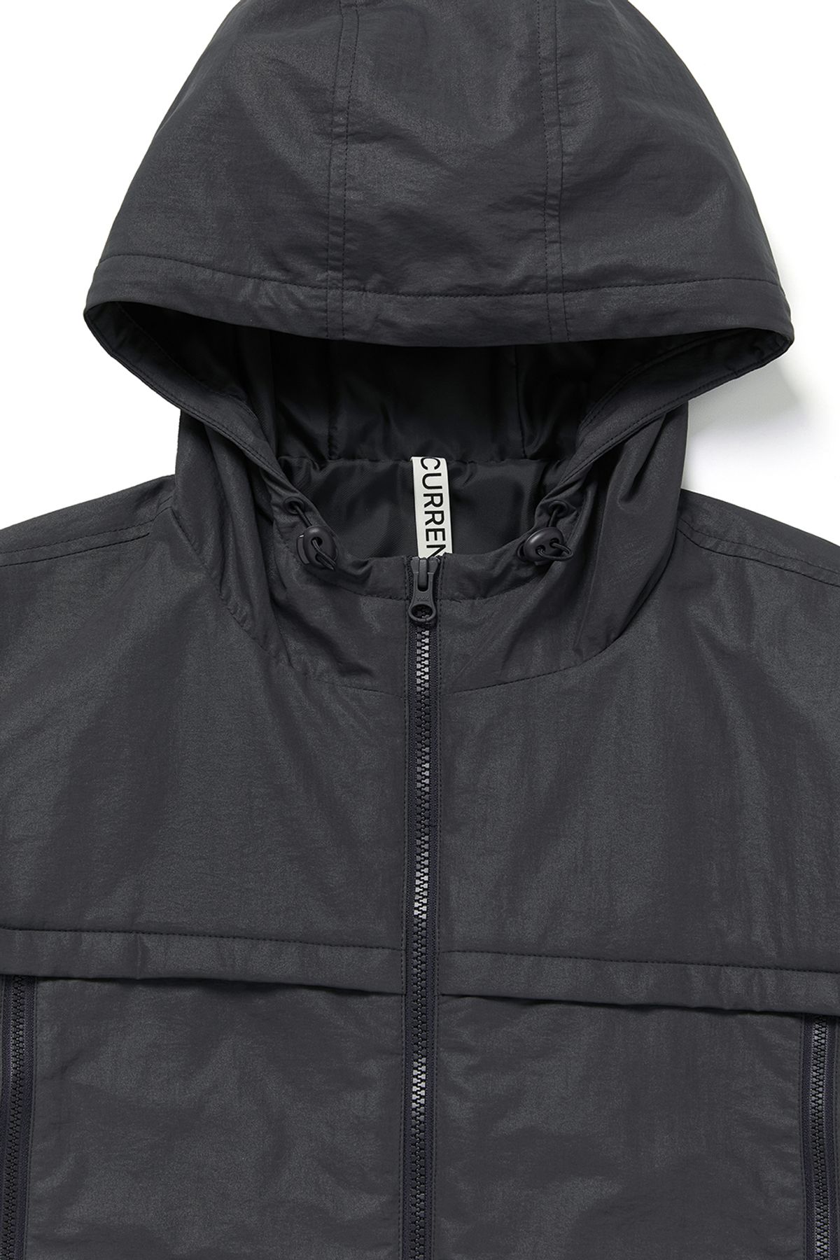 커렌트(CURRENT) GLOSSY HOODED JUMPER [CHARCOAL]