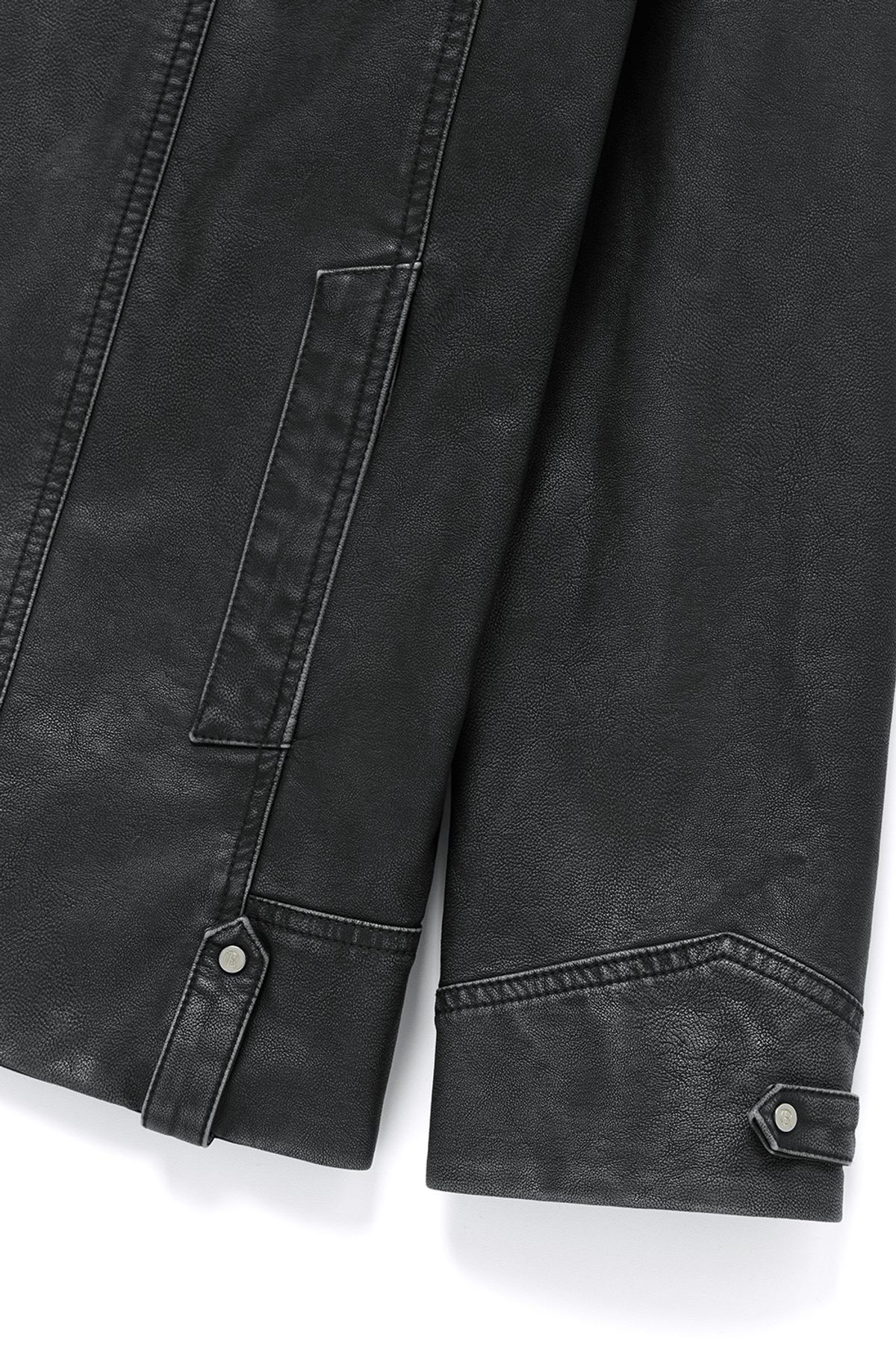 커렌트(CURRENT) VINTAGE WASHING LEATHER JACKET [BLACK]
