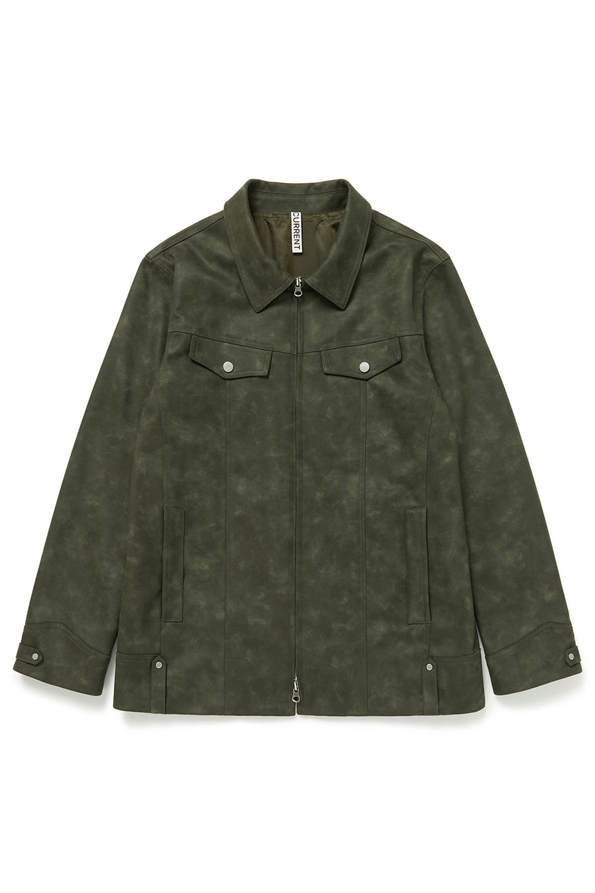 커렌트(CURRENT) VINTAGE WASHING LEATHER JACKET [KHAKI]