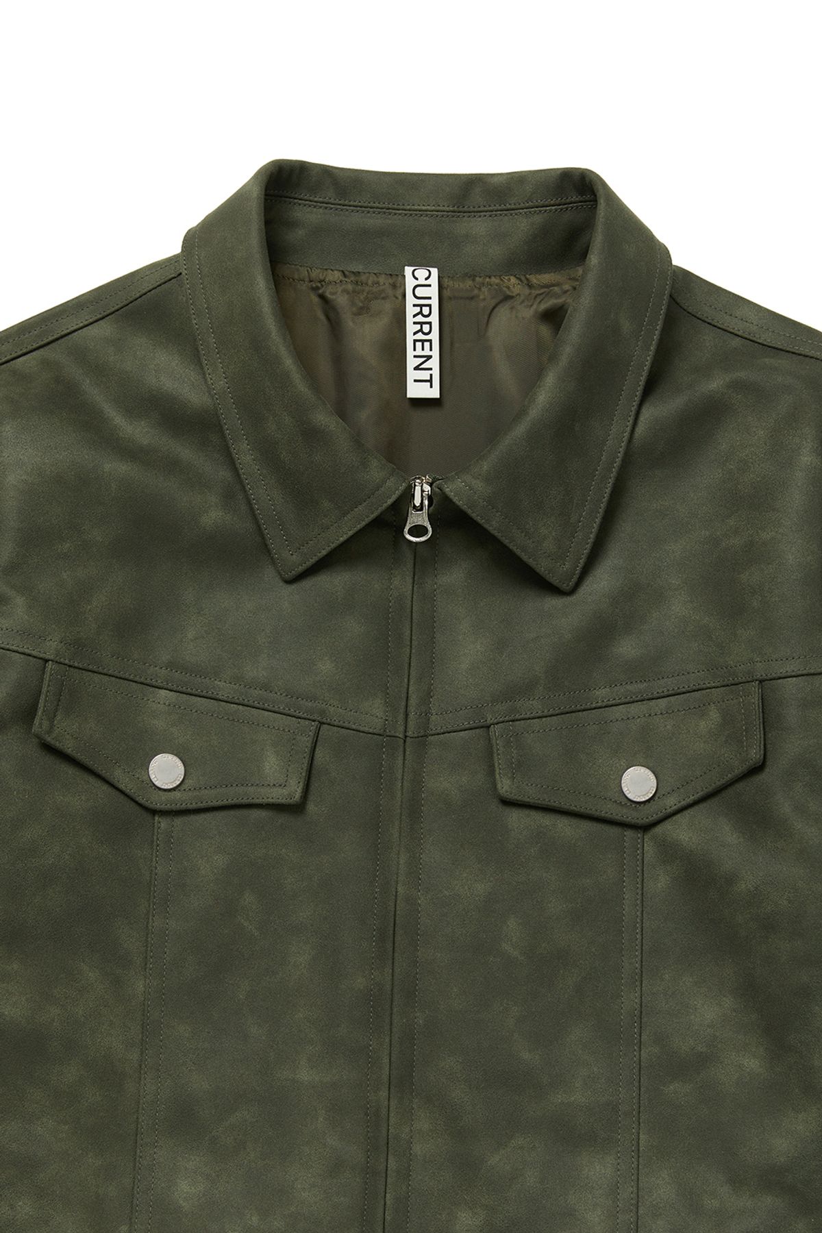 커렌트(CURRENT) VINTAGE WASHING LEATHER JACKET [KHAKI]