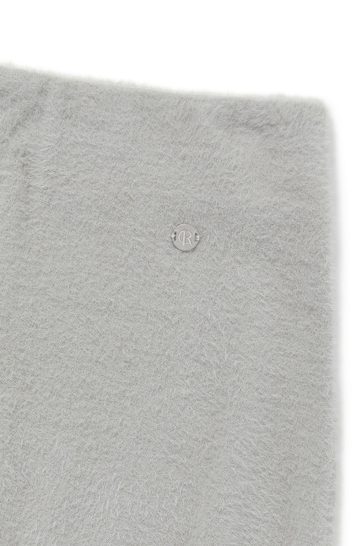 커렌트(CURRENT) HAIRY KNIT MINI SKIRT [LIGHT GRAY]