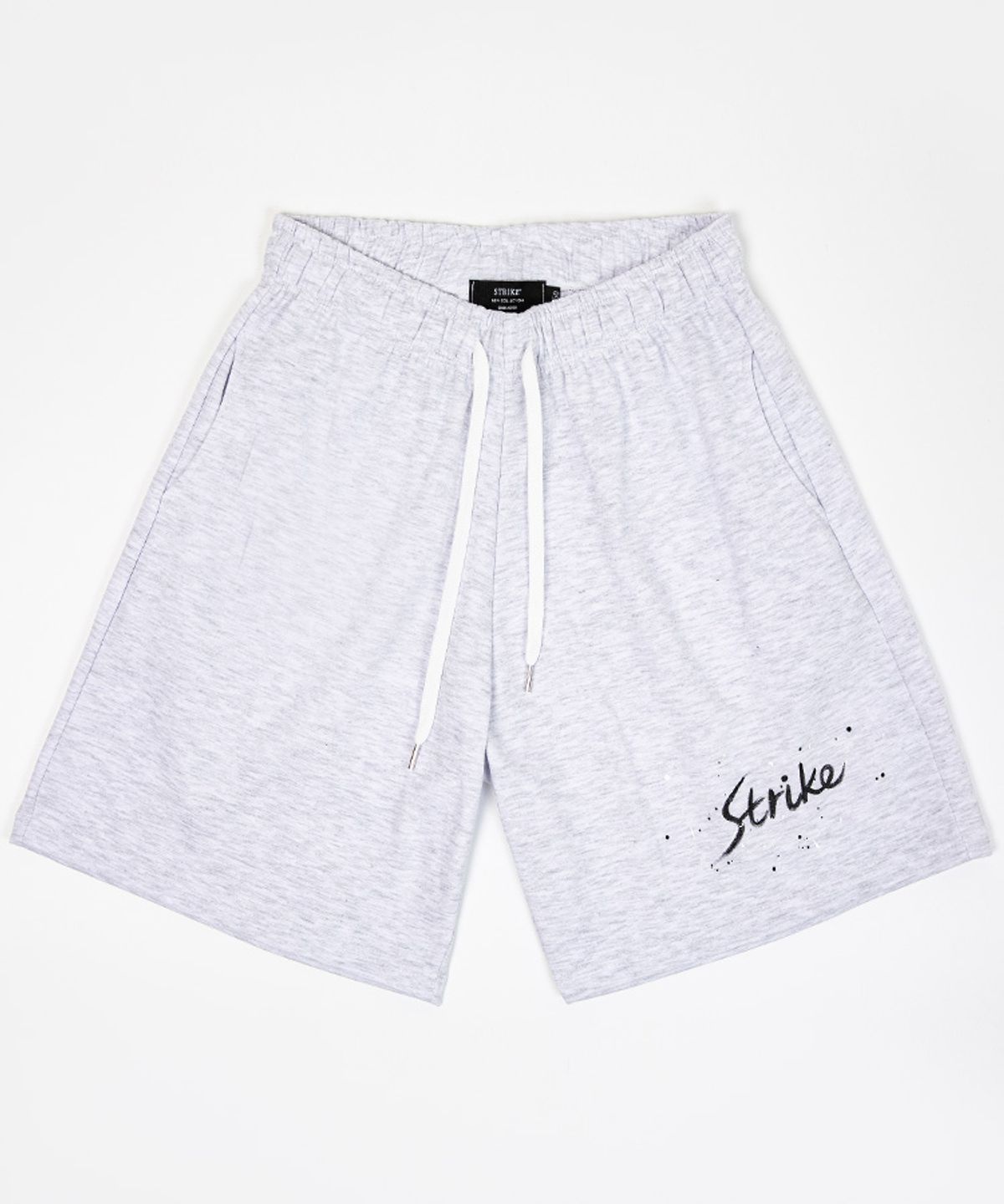 스트라이크(STRIKE) 코튼 워시 릴렉스 와이드 반바지 (LIGHT GREY)