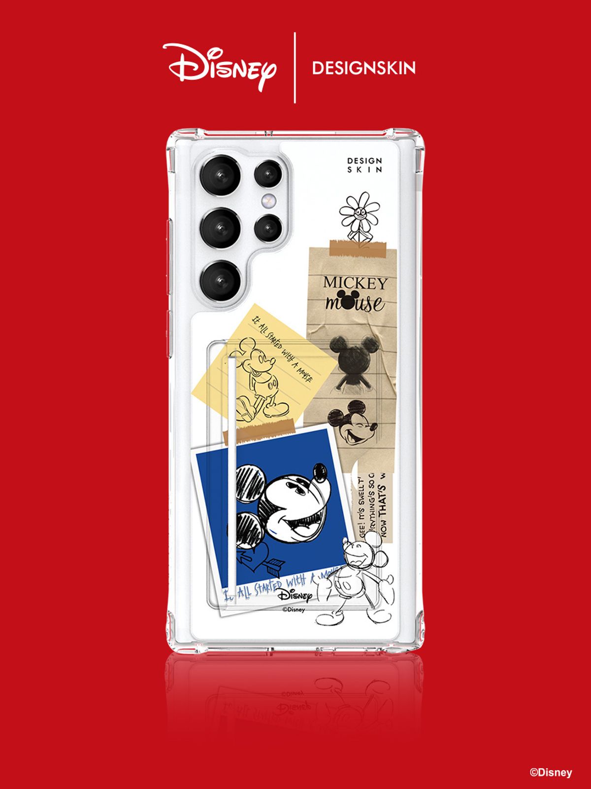 디자인스킨(DESIGNSKIN) [디즈니] 카드슬롯 그래픽 케이스-미키마우스_레트로