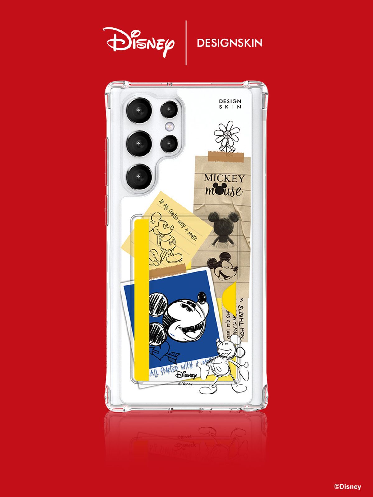 디자인스킨(DESIGNSKIN) [디즈니] 카드슬롯 그래픽 케이스-미키마우스_레트로