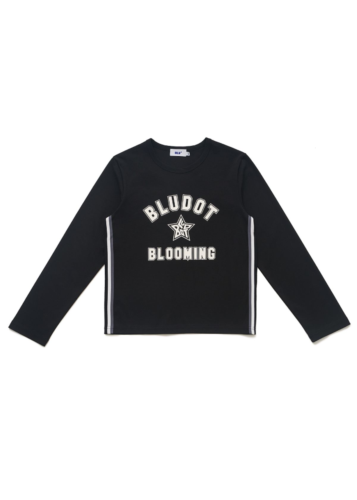 블루닷(BLUDOT) 그래픽 프린트 긴팔티셔츠_BK