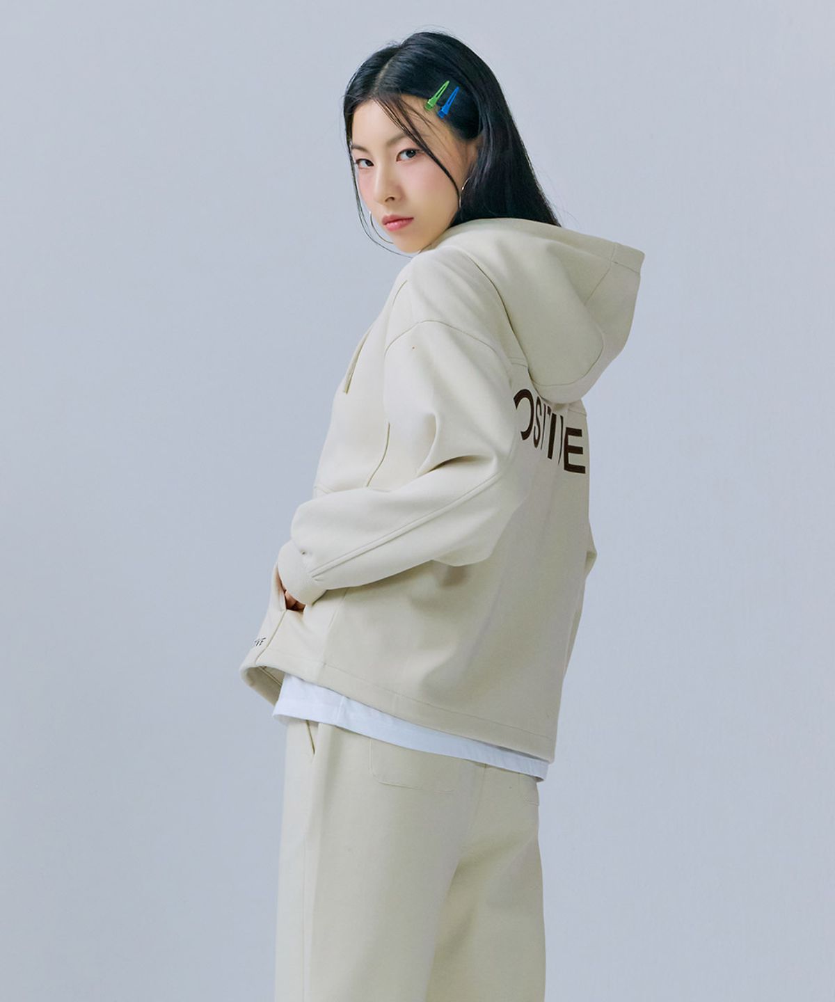 체이스컬트(CHASECULT) 여성 밑단 스트링 후드집업-CERG4365B05