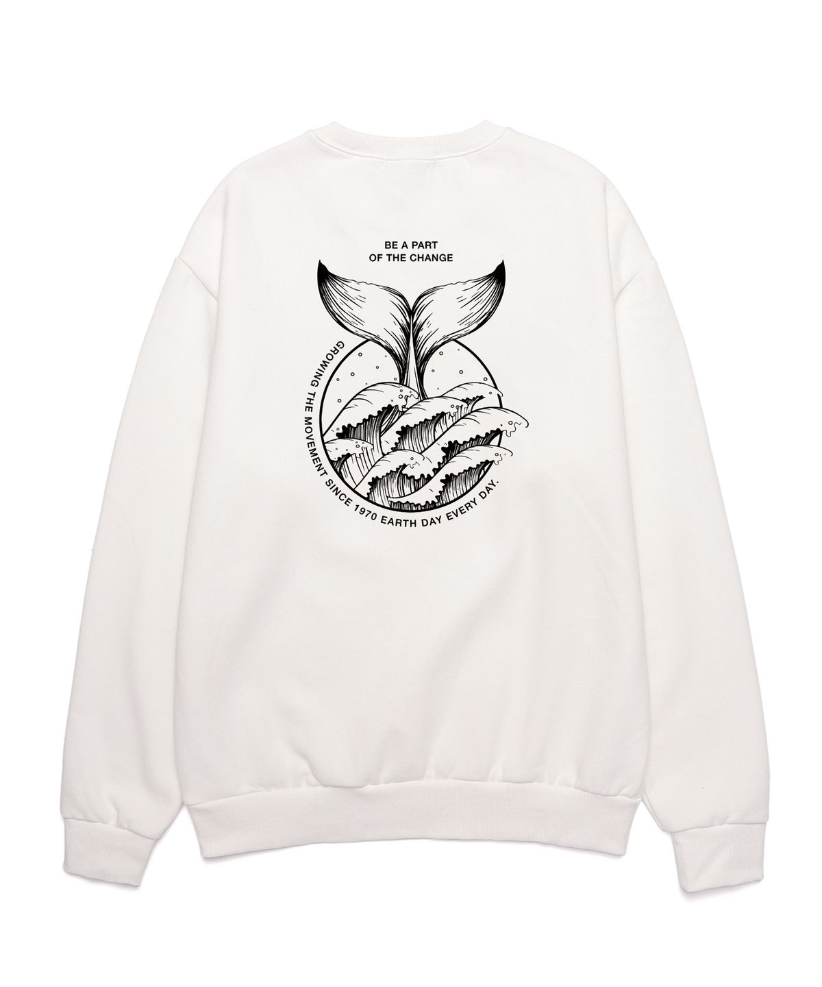 밴웍스(VANNWORKS) Earth Day Ever Day 오버핏 맨투맨 ((VLS0005) 화이트