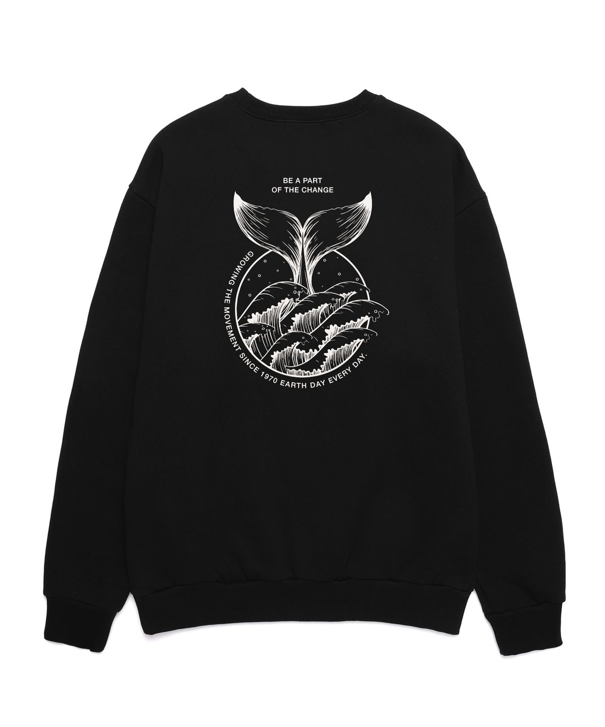 밴웍스(VANNWORKS) Earth Day Ever Day 오버핏 맨투맨 ((VLS0005) 블랙