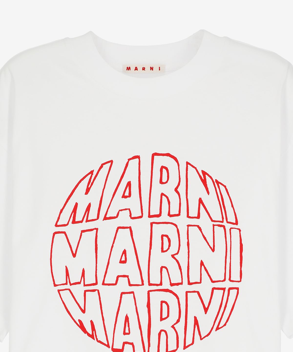 마르니(MARNI) 로고 릴리 반팔 티셔츠 - 화이트 / THJET49P02USCV80CLW01