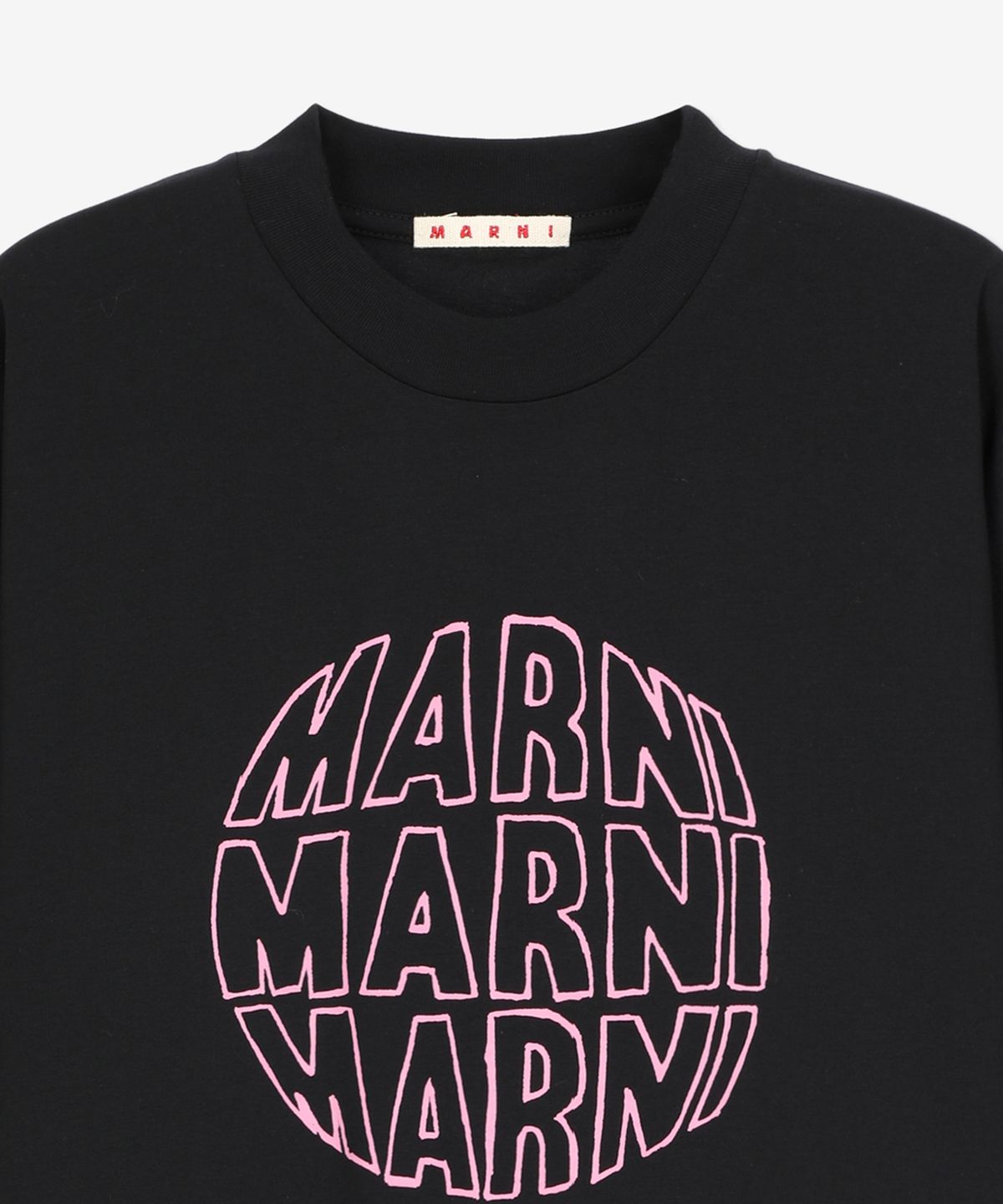 마르니(MARNI) 크루넥 로고 프린트 반팔 티셔츠 - 블랙 / HUMU0223PGUSCV80CLN99