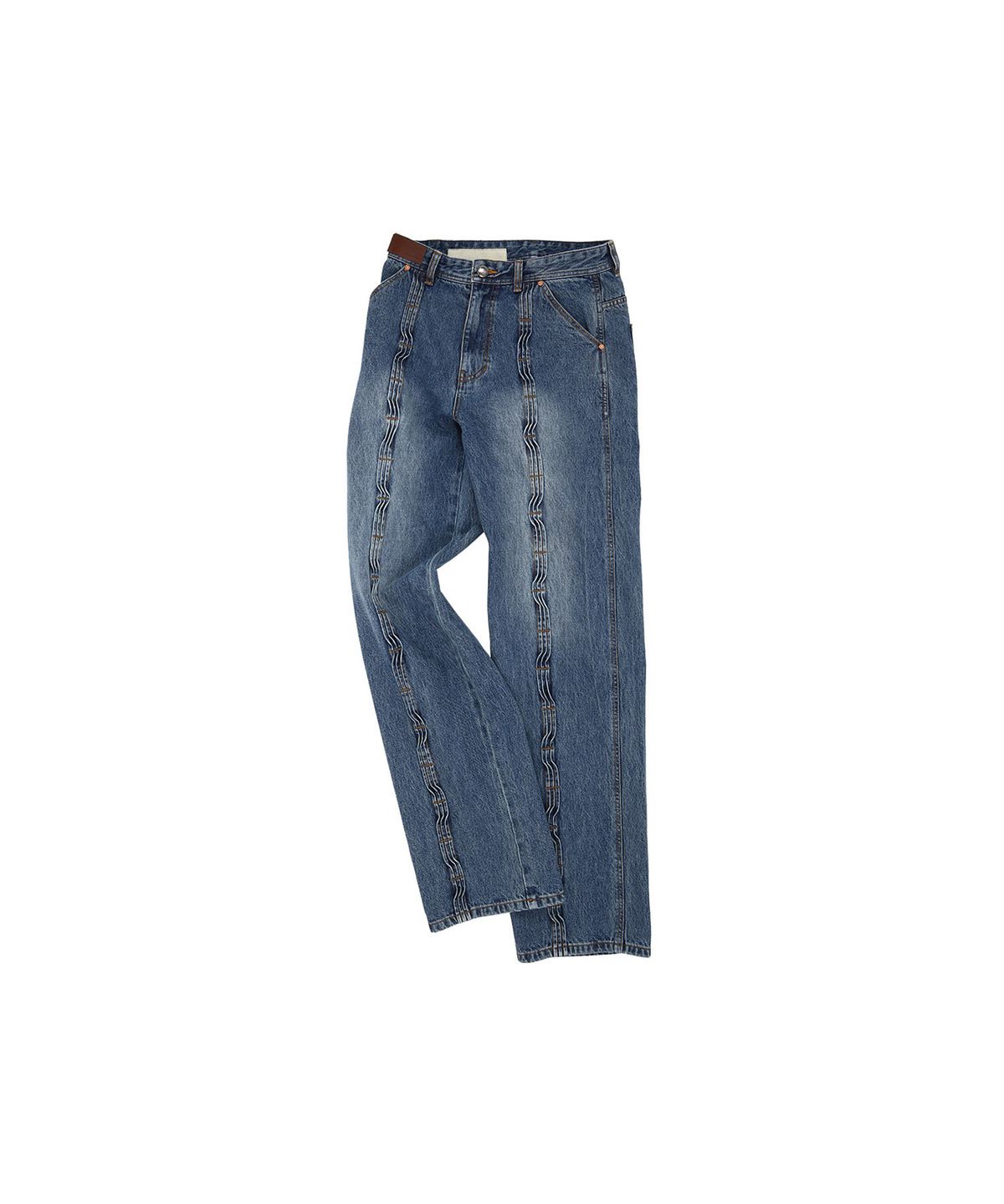 앤더슨벨(ADSB ANDERSSON BELL) 웨이브 와이드 레그 진 apa682m(WASHED BLUE)