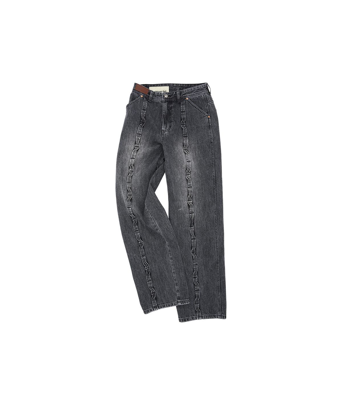 앤더슨벨(ADSB ANDERSSON BELL) 웨이브 와이드 레그 진 apa682m(WASHED BLACK)