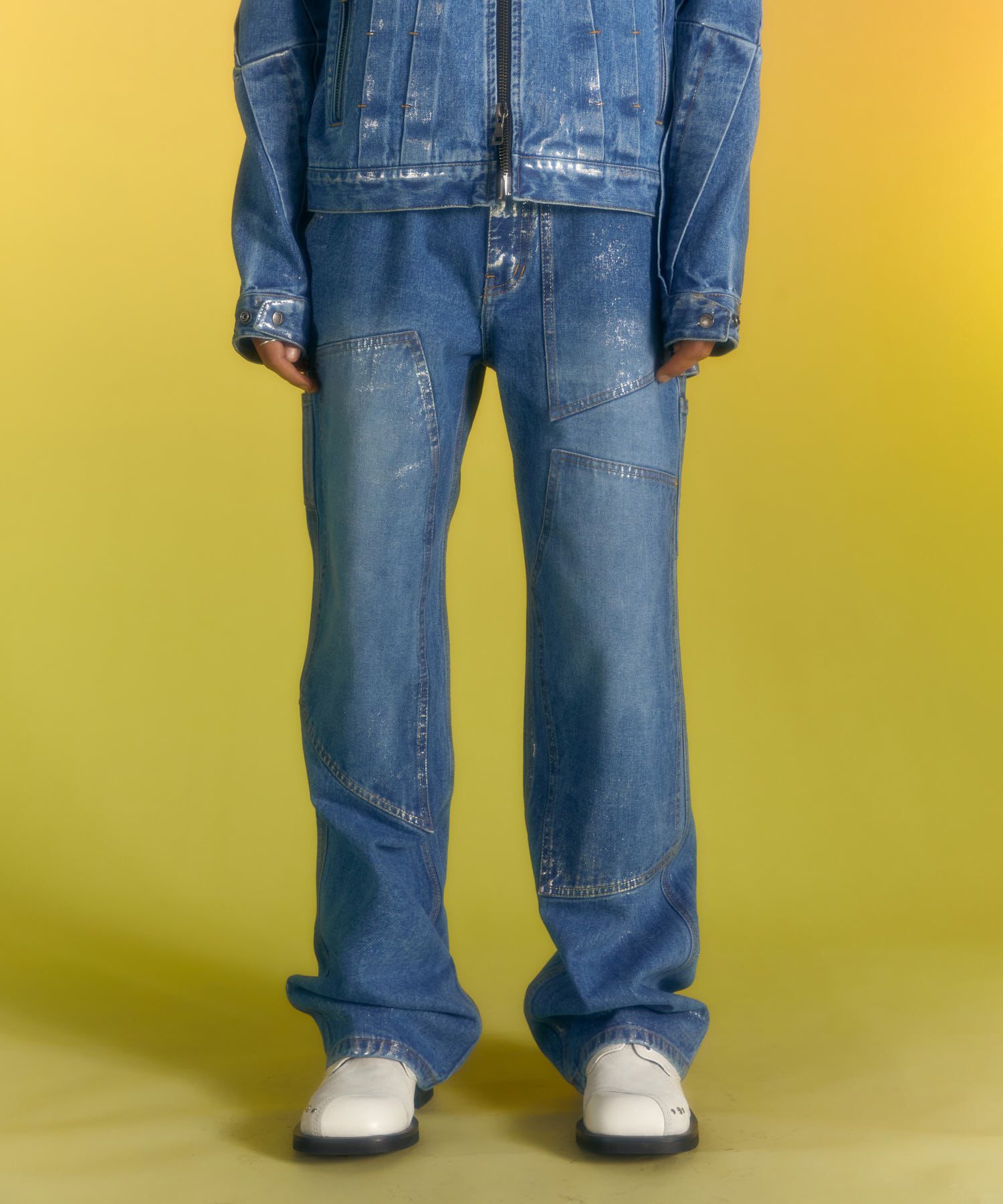MUSINSA | ANDERSSON BELL Wax Coated Carpenter Wide Leg Jeans