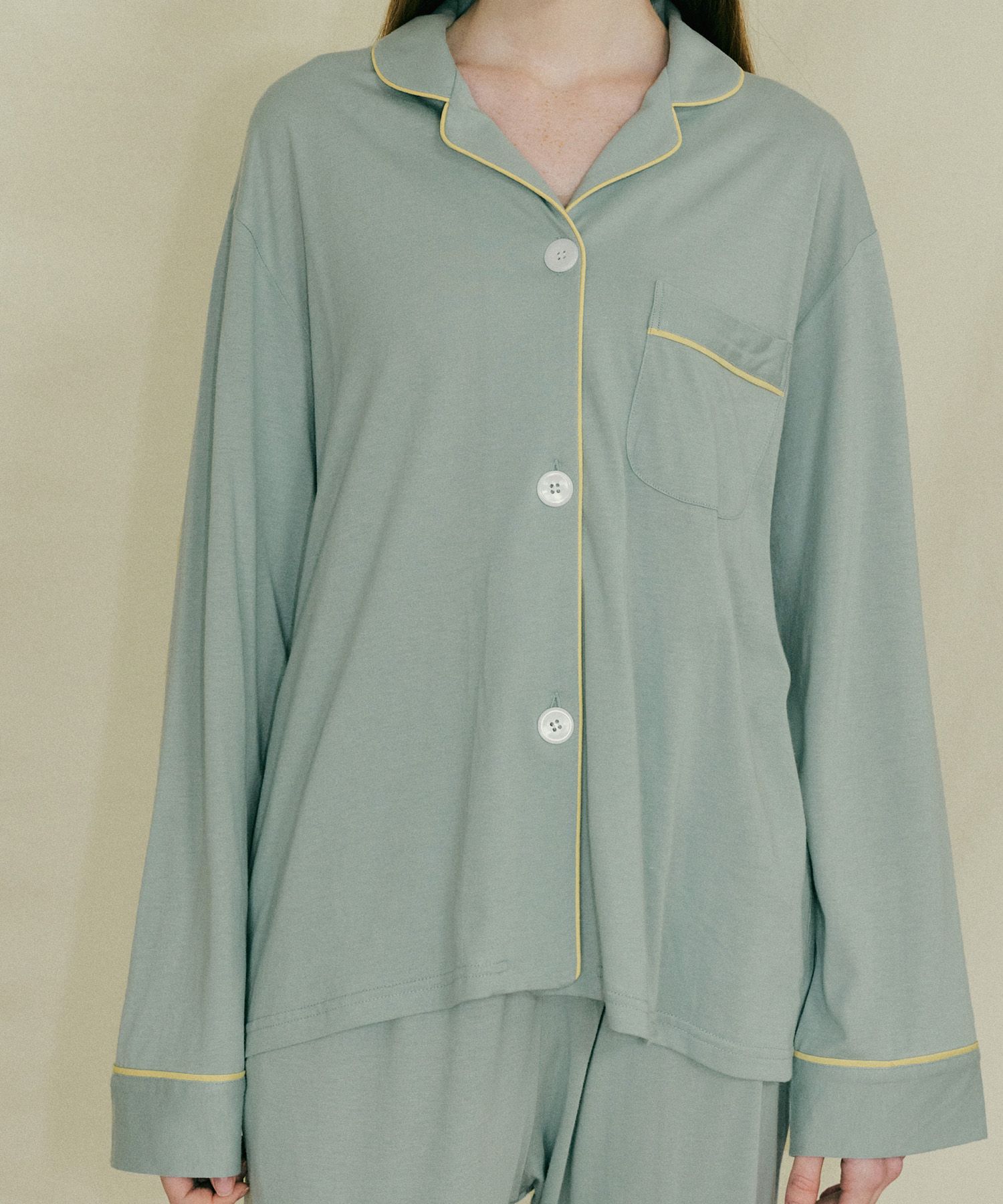 ◆JO'S LOUNGE◆ Modal w Mint Short Pajama Set Mintsw MODAL] (w) Essential Mint Grey Short Pajama Set - JO'S LOUNGE