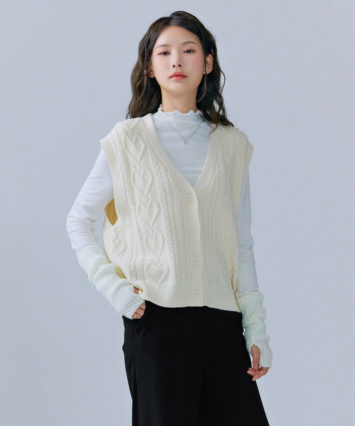 체이스컬트(CHASECULT) 여성 단추 장식 베스트-CFRG7371C0A