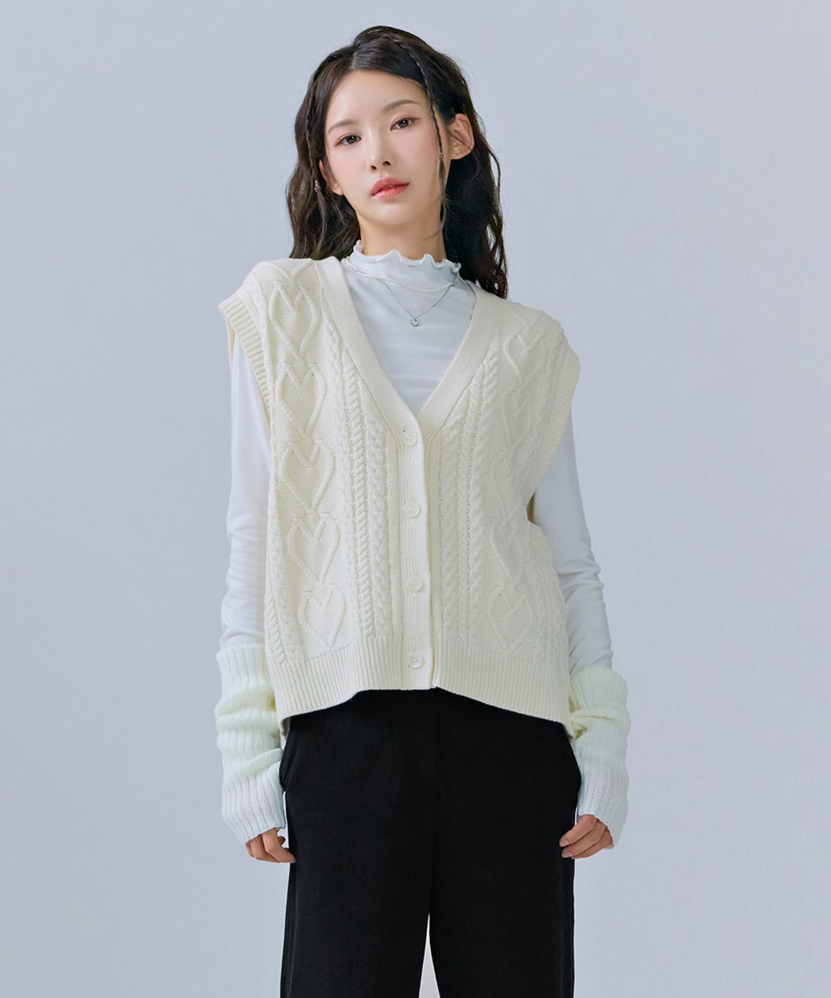 체이스컬트(CHASECULT) 여성 단추 장식 베스트-CFRG7371C0A