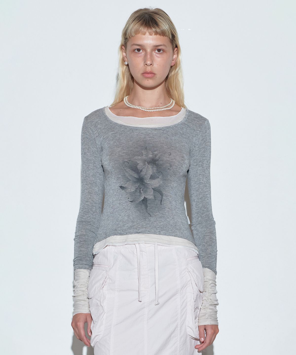 스컬프터(SCULPTOR) Triple Layered L/S Tee Melange Gray