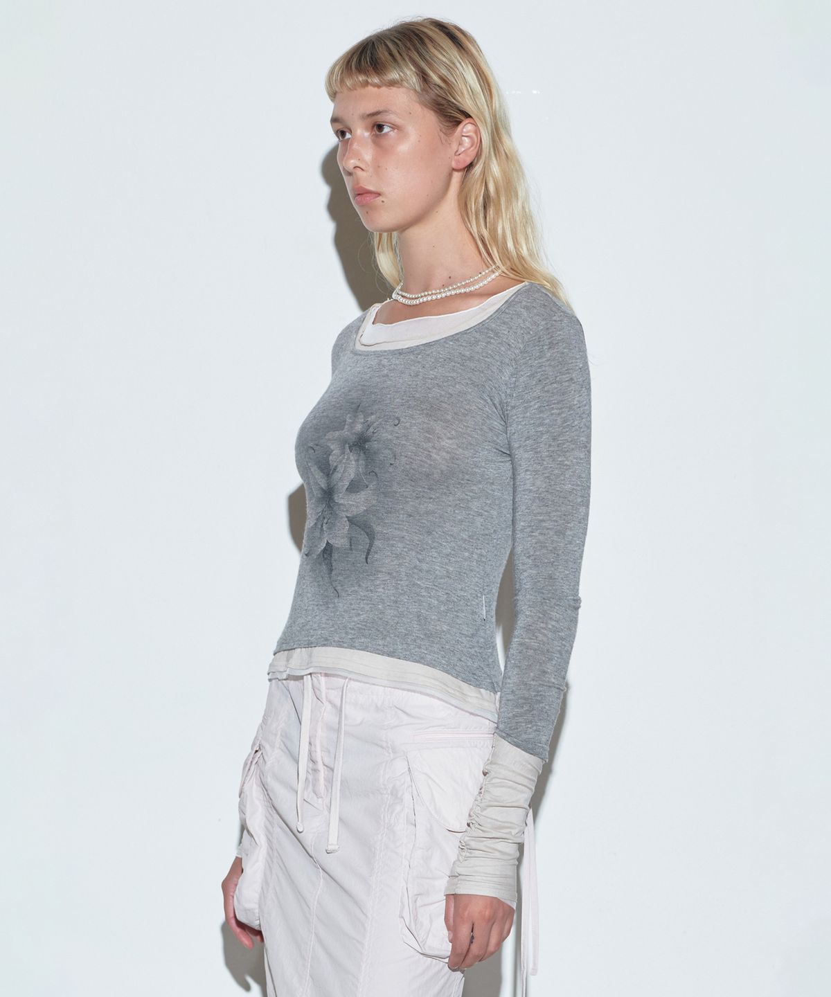 스컬프터(SCULPTOR) Triple Layered L/S Tee Melange Gray
