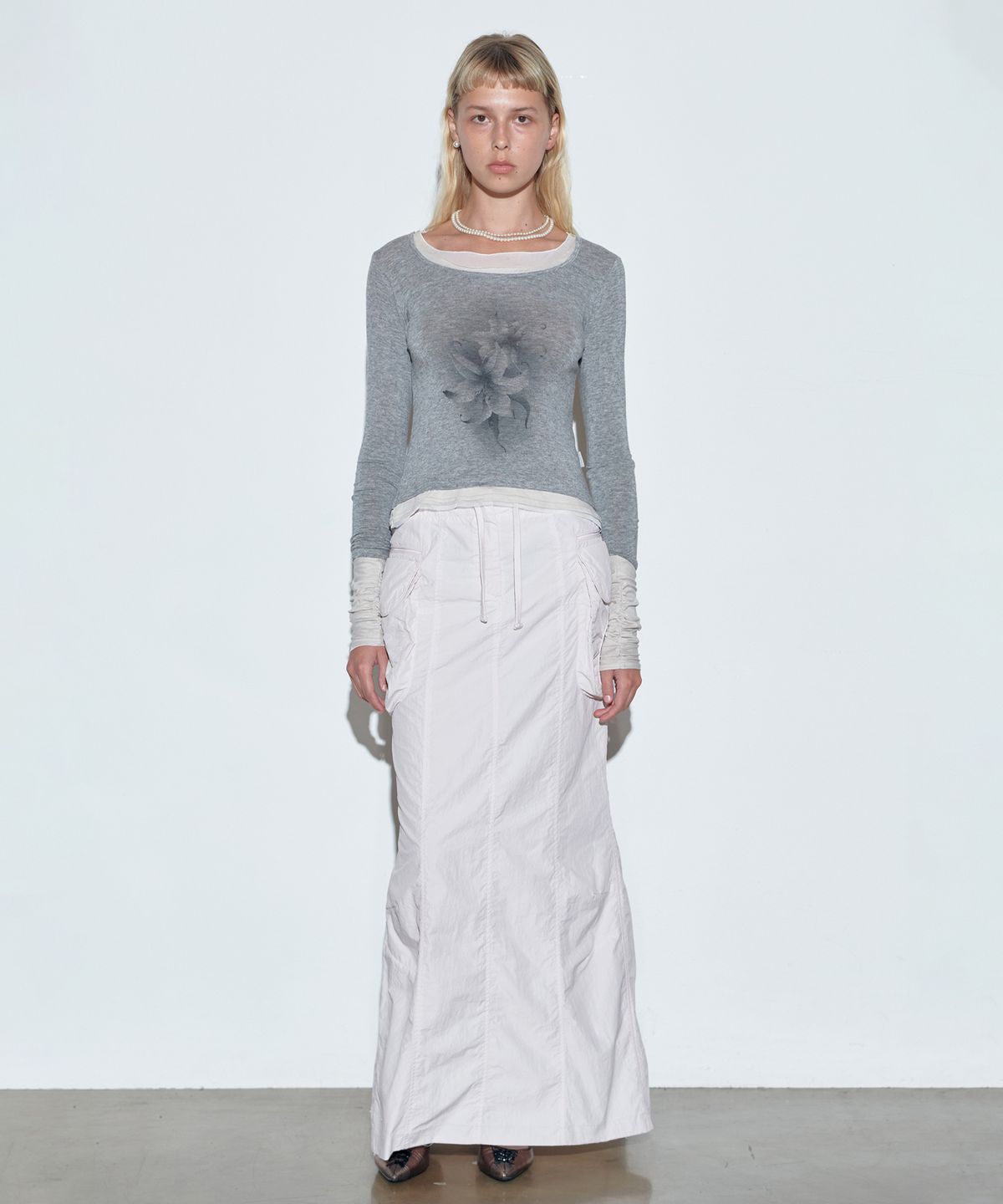 스컬프터(SCULPTOR) Triple Layered L/S Tee Melange Gray