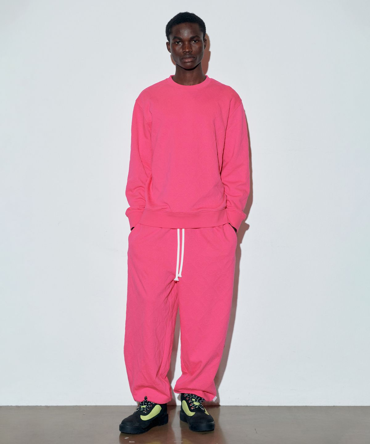 스컬프터(SCULPTOR) Jacquard Flower Sweatshirt Acid Pink