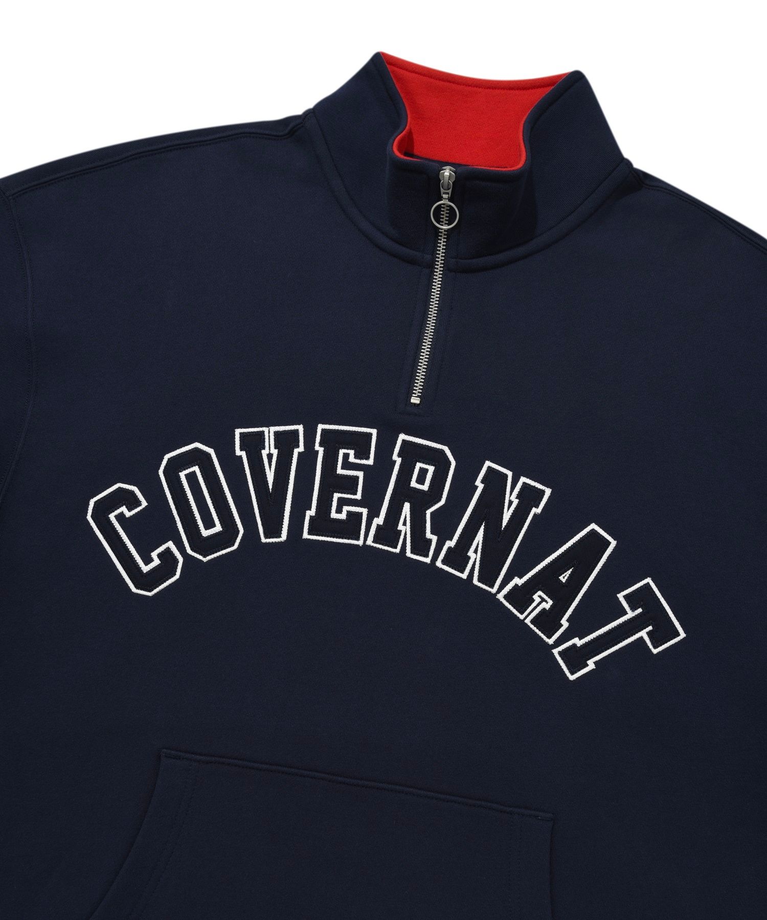 MUSINSA | COVERNAT Overfit Arch Logo Half Zip-up Sweatshirt Navy