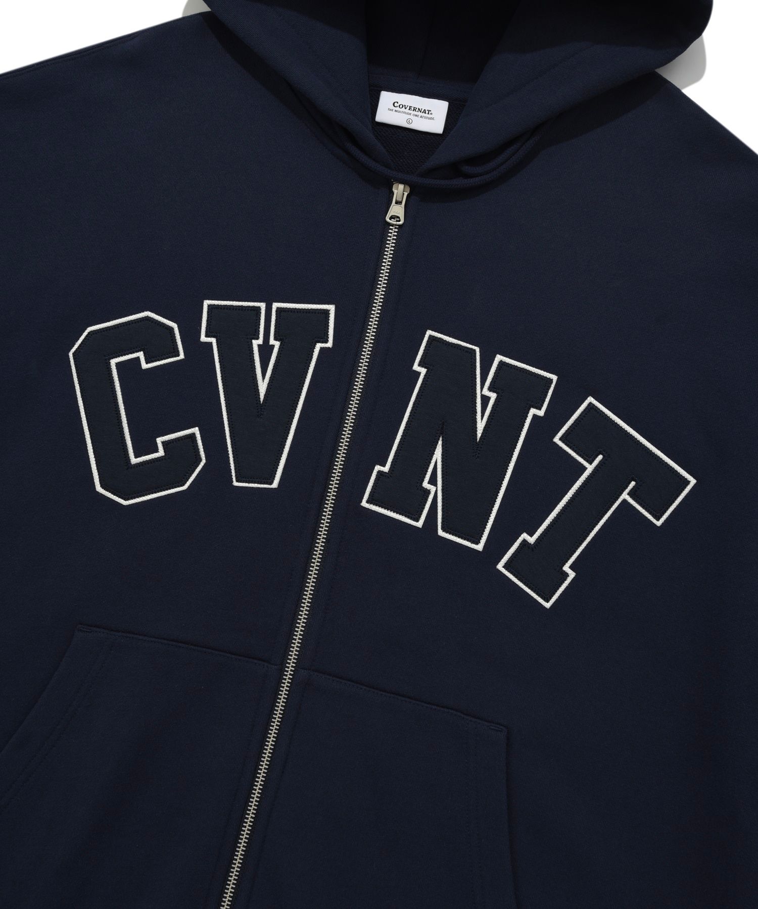 MUSINSA | COVERNAT Overfit CVNT Hoodie Zip Up Navy