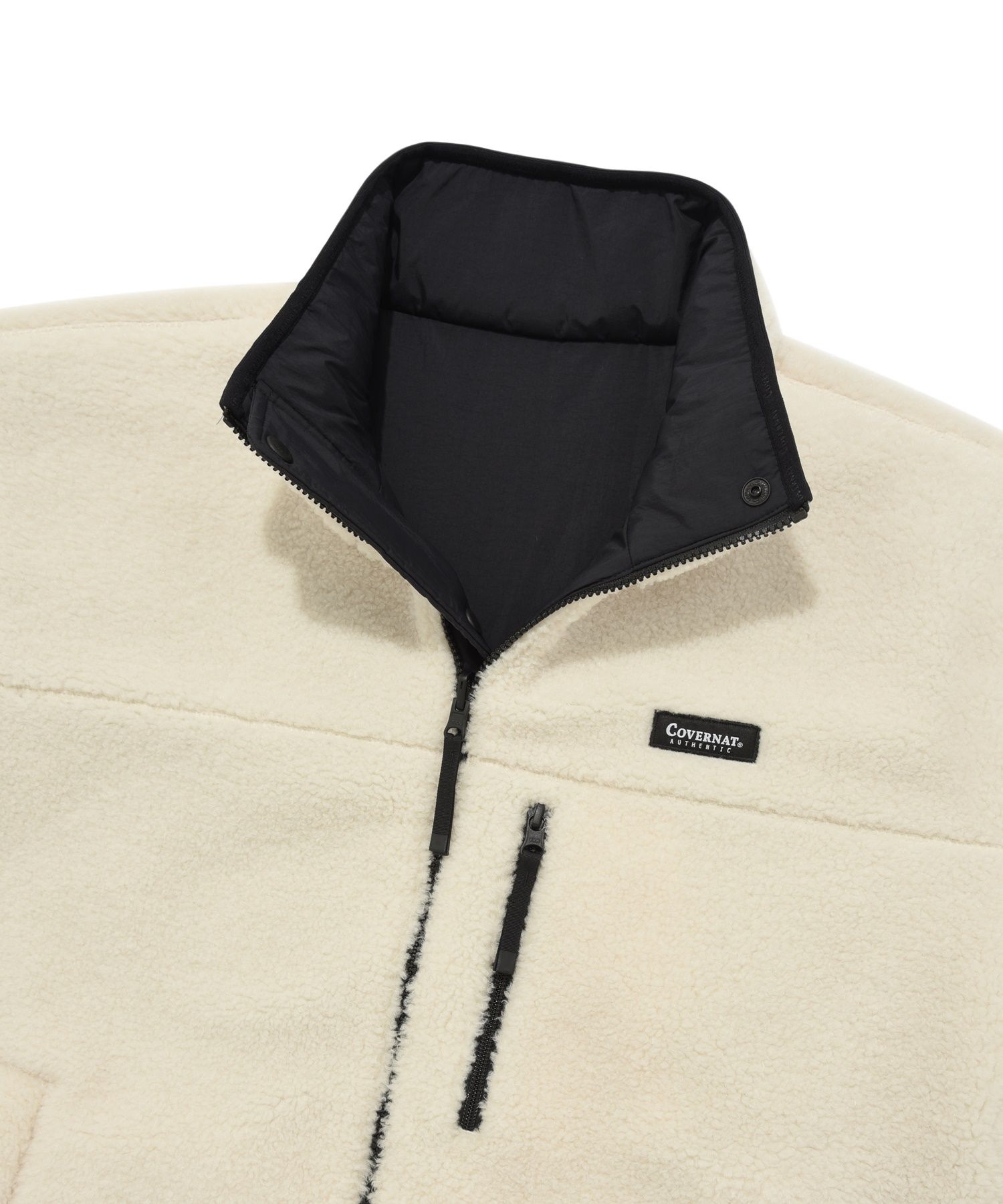 アウターその他 COVERNAT Reversible Comfy Boa Collarless Jacket Ivory CO2303 MUSINSA | COVERNAT Reversible Comfyboa Zip Up Jacket Ivory