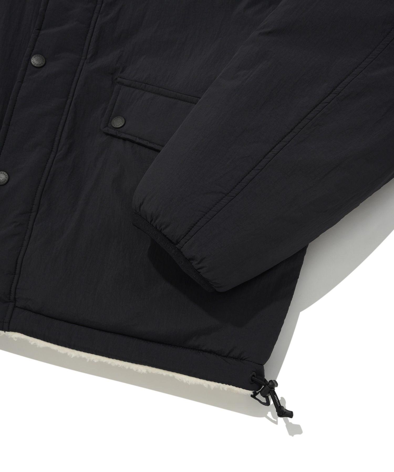 フリースジャケット COVERNAT Reversible comfy boa hoodie zip-up jacket black CO2 MUSINSA | COVERNAT Fleece zip-up jacket black
