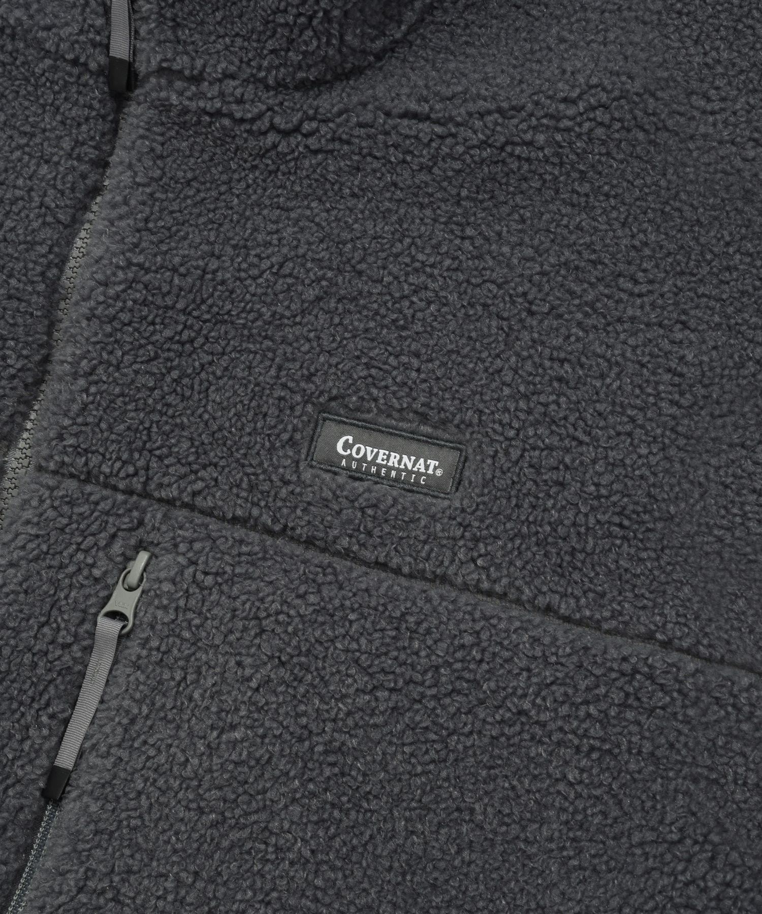 ☆関税込☆COVERNAT★REVERSIBLE COLLARLESS COMFYBOA JACKET★ MUSINSA | COVERNAT Reversible Comfyboa Zip-up Jacket Charcoal