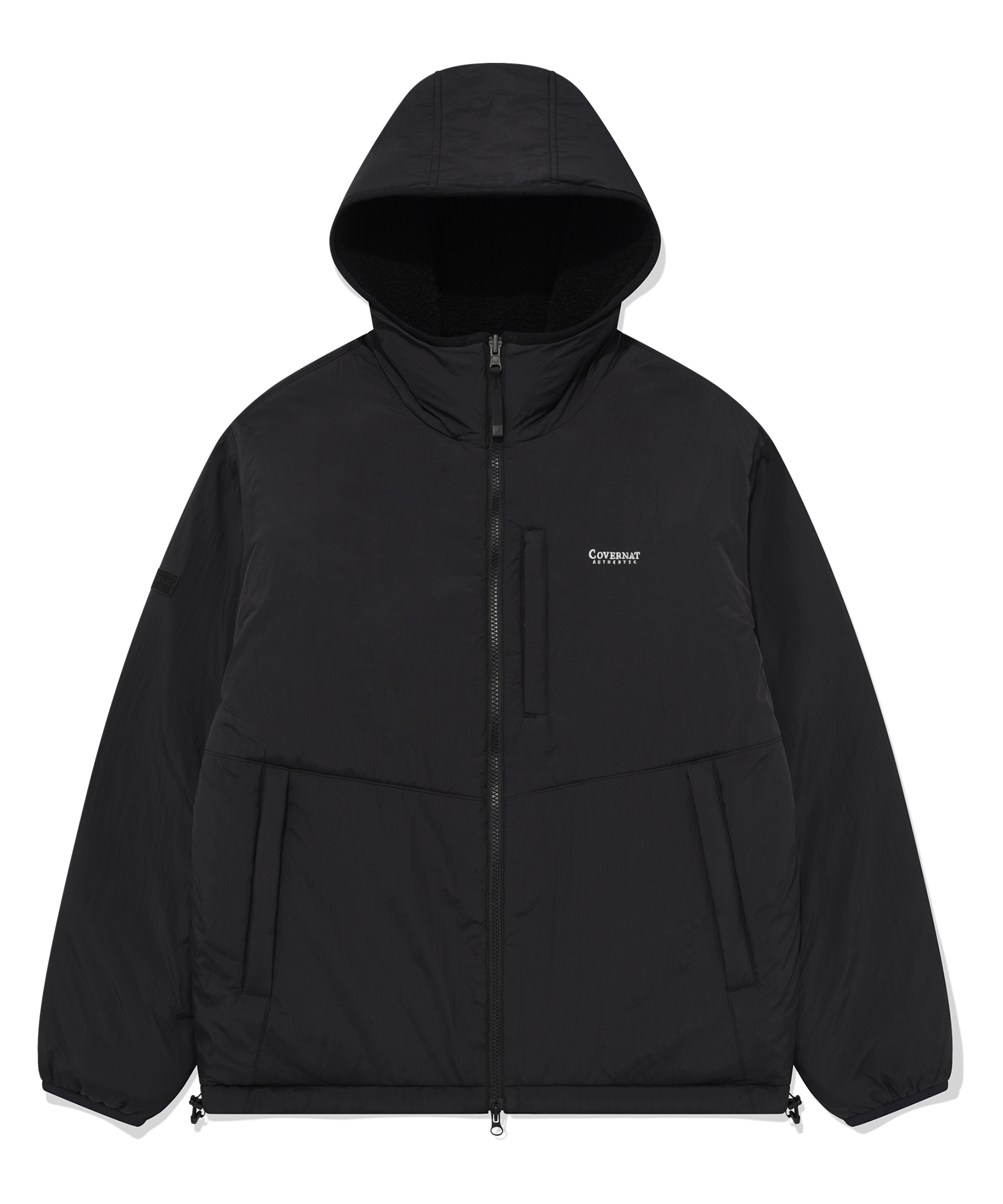 フリースジャケット COVERNAT Reversible comfy boa hoodie zip-up jacket black CO2 MUSINSA | COVERNAT Reversible Compiboa Hoody Zip-up Jacket Black