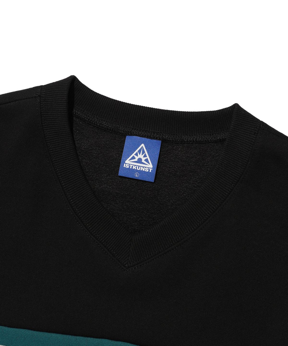 이스트쿤스트(ISTKUNST) IK 5STAR LOGO V NECK SWEATSHIRTS_BLACK(IK2DFMM461A)