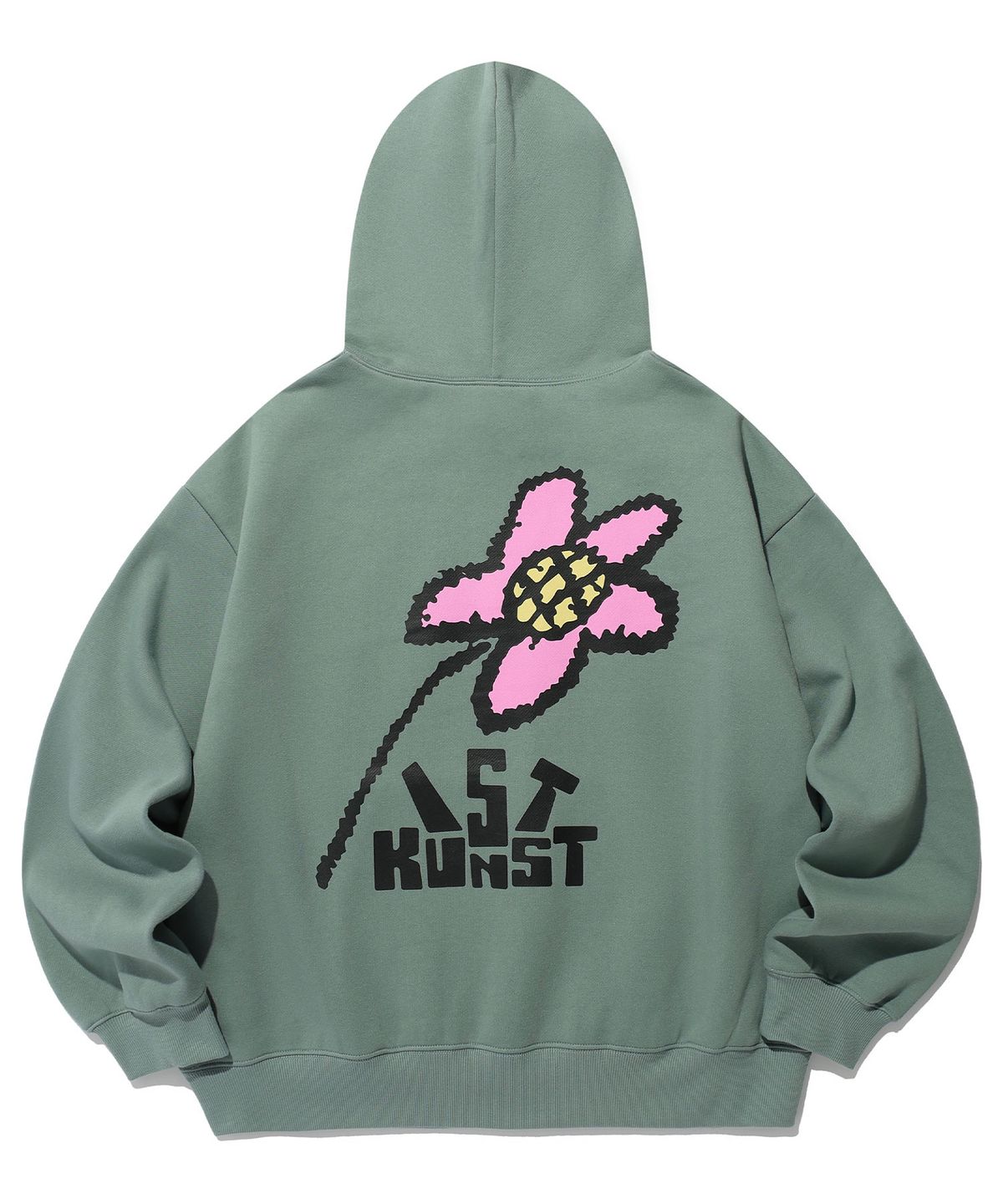 이스트쿤스트(ISTKUNST) DOODLE FLOWER HOODIE_DUST MINT(IK2DFMM429A)