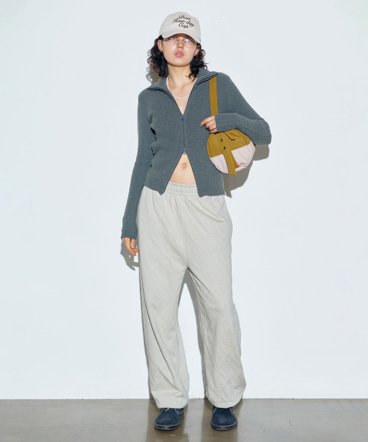 스컬프터(SCULPTOR) Boucle Knit Zip-Up Gray