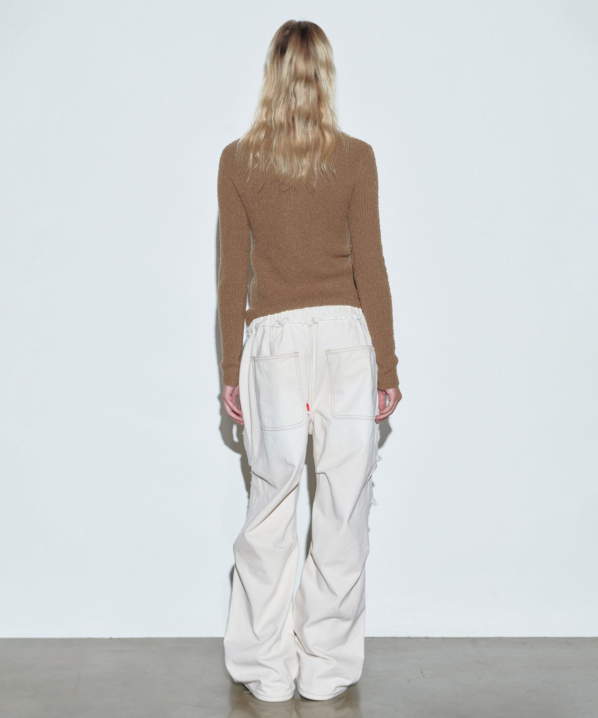 스컬프터(SCULPTOR) Boucle Knit Zip-Up Toast