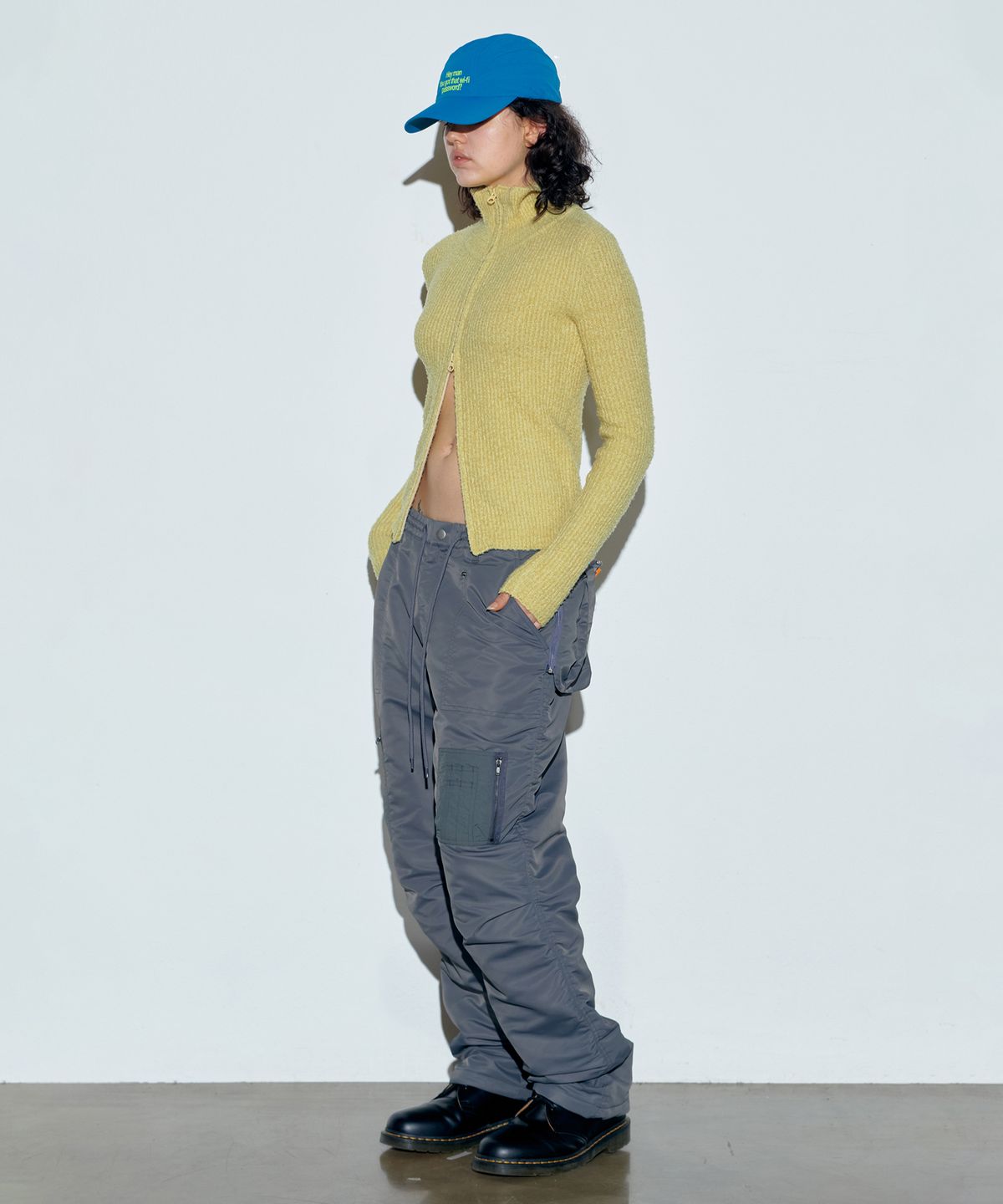 스컬프터(SCULPTOR) Boucle Knit Zip-Up Lemon