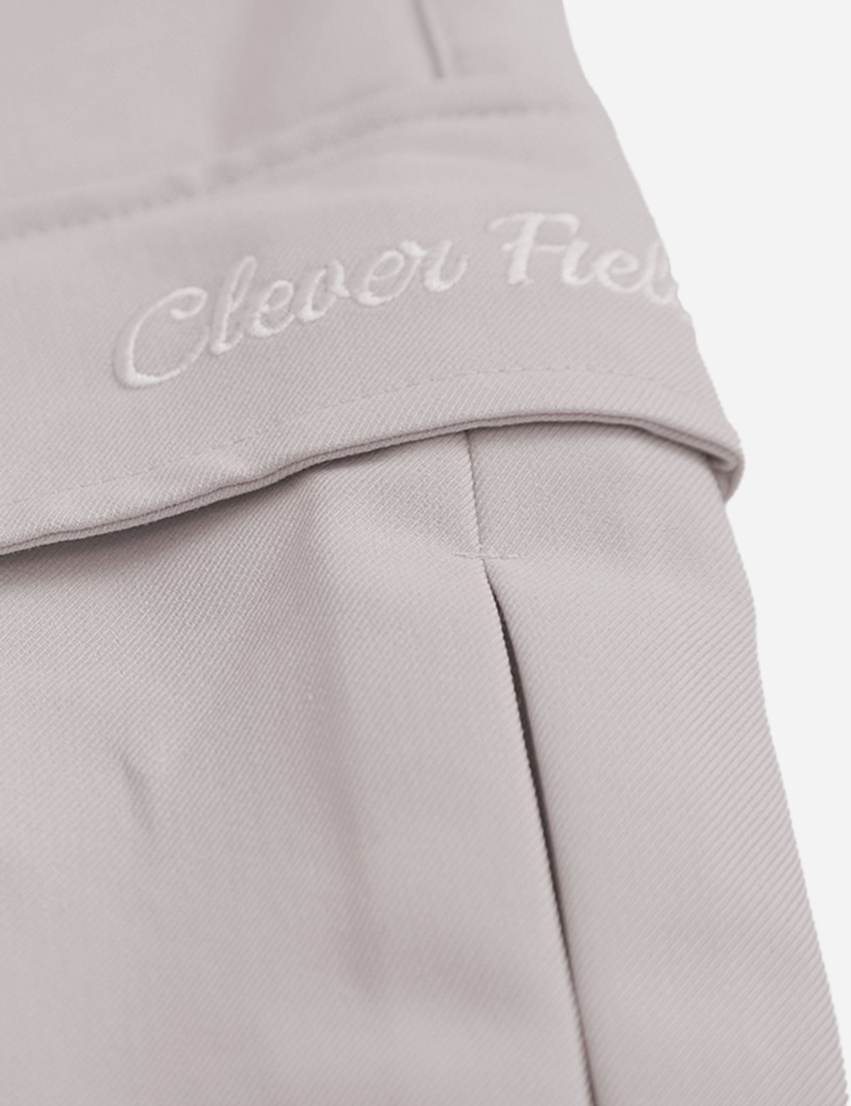 클레버필드(CLEVER FIELD) 와이드 밴딩 스트링 카고팬츠_크림