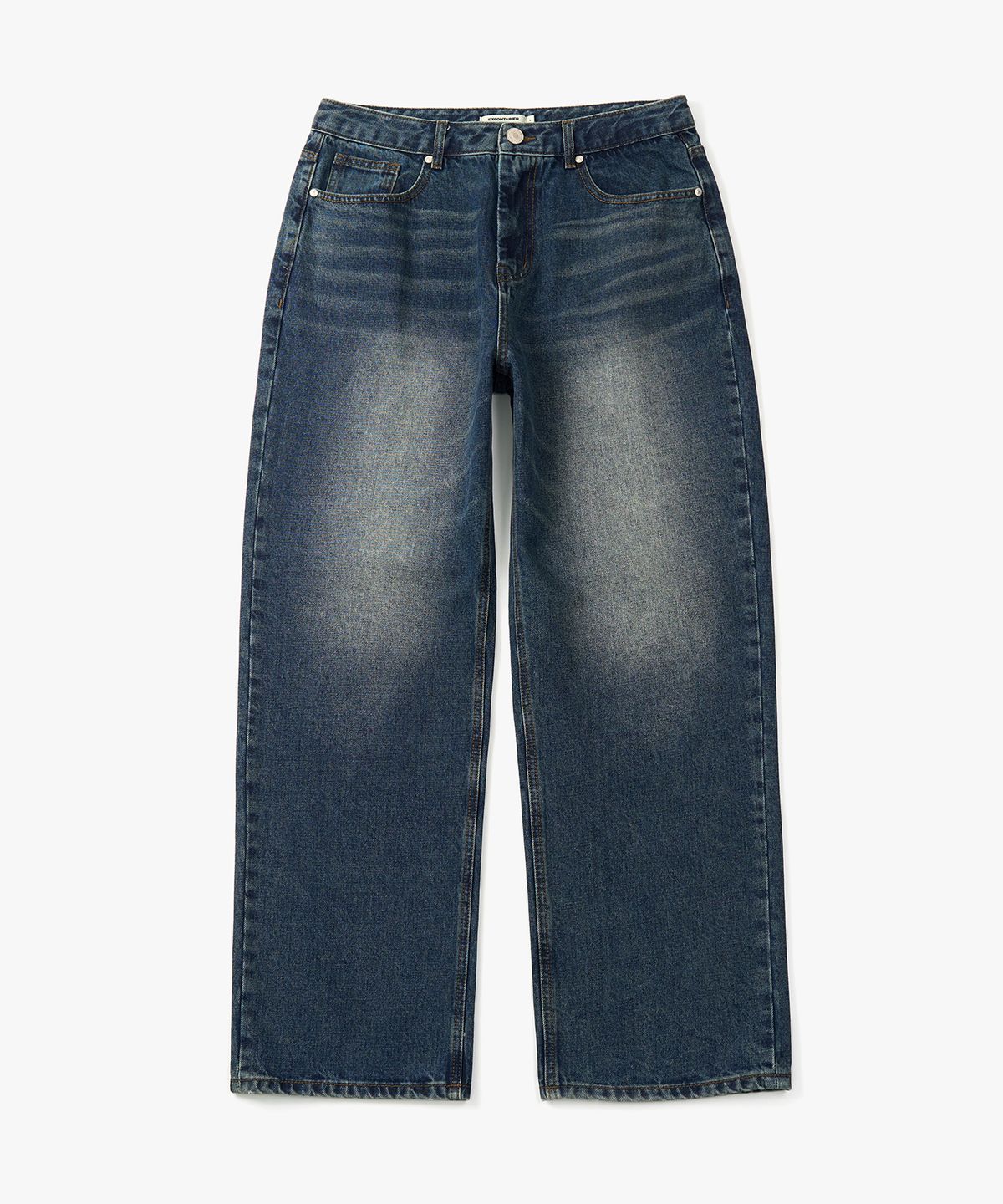 엑스컨테이너(EXCONTAINER) 스탠다드 와이드 데님 팬츠 (WASHED DEEP INDIGO)