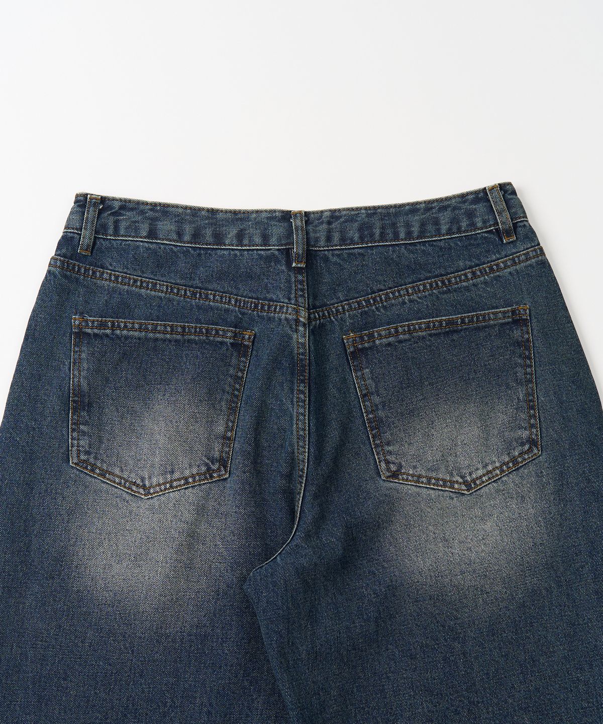 엑스컨테이너(EXCONTAINER) 스탠다드 와이드 데님 팬츠 (WASHED DEEP INDIGO)