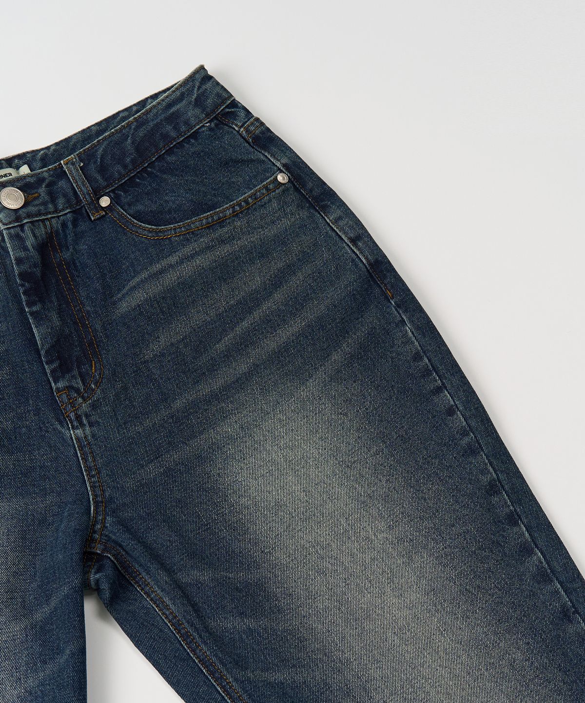 엑스컨테이너(EXCONTAINER) 스탠다드 와이드 데님 팬츠 (WASHED DEEP INDIGO)
