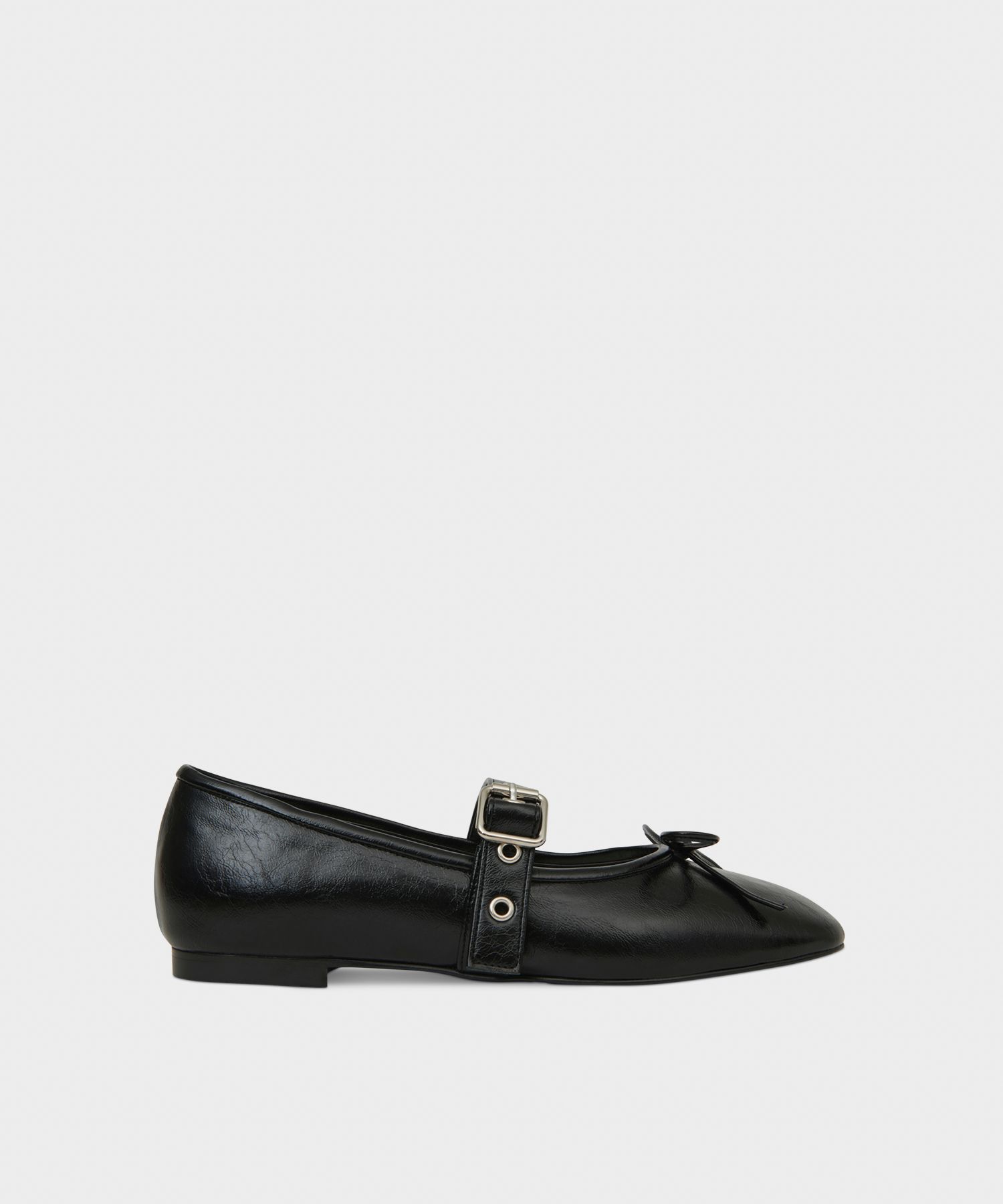 MUSINSA | KHIHO BUCKLE STRAP BALLERINA FLAT / BLACK