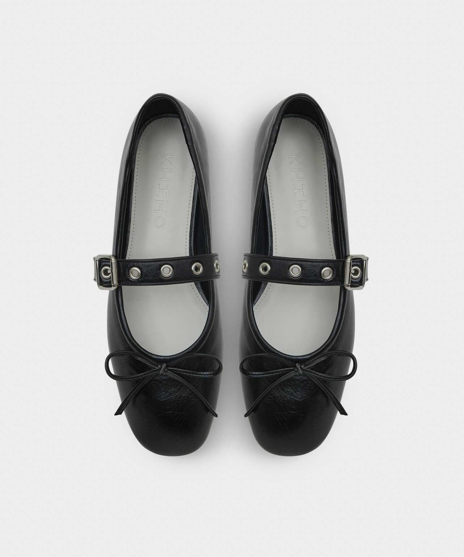 ★ KHIHO★ Mesh Buckle Strap Ballerina Flats Black K25-SH01 MUSINSA | KHIHO BUCKLE STRAP BALLERINA FLAT / BLACK