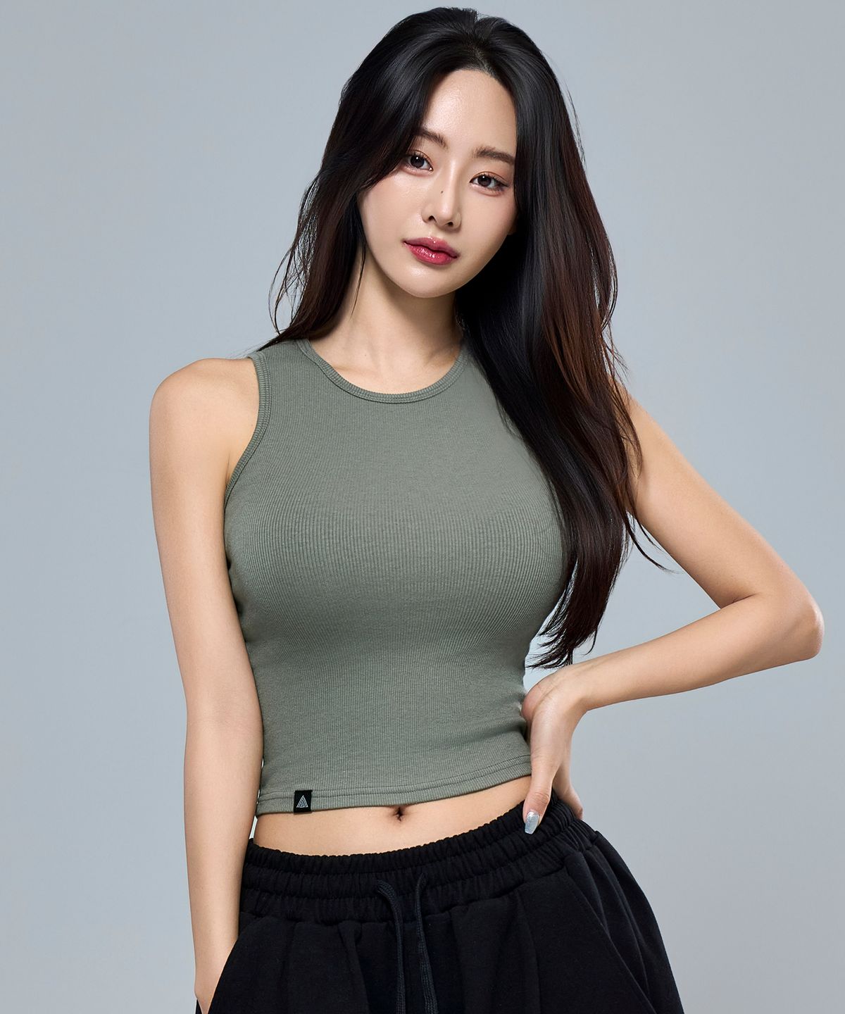 피지컬가먼츠(PHYSICAL GARMENTS) P5014 우먼 이지 크롭나시 [애쉬카키]