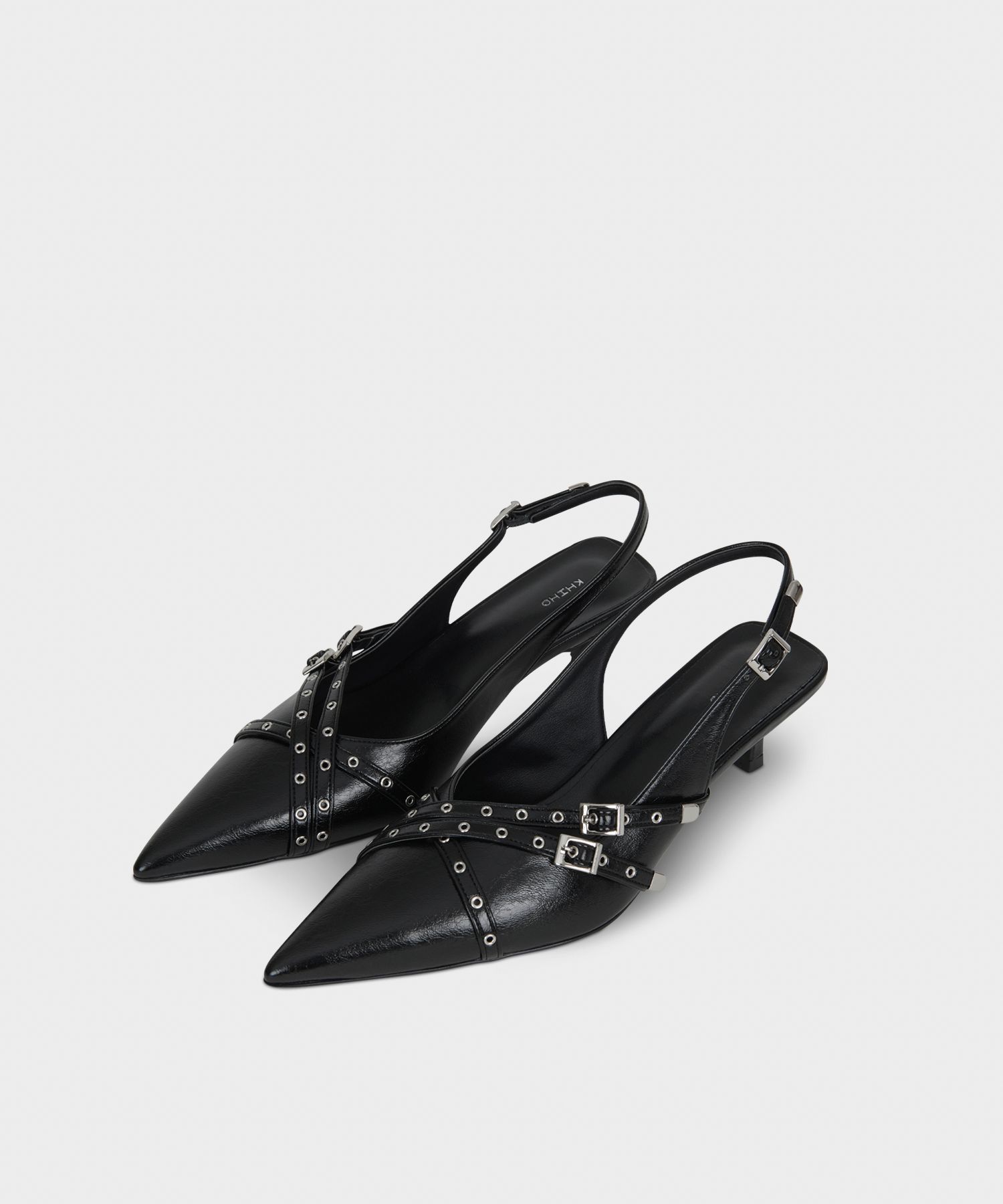 【khiho】キホ　BELTEDSLINGBACK MUSINSA | KHIHO BELTED SLINGBACK / BLACK