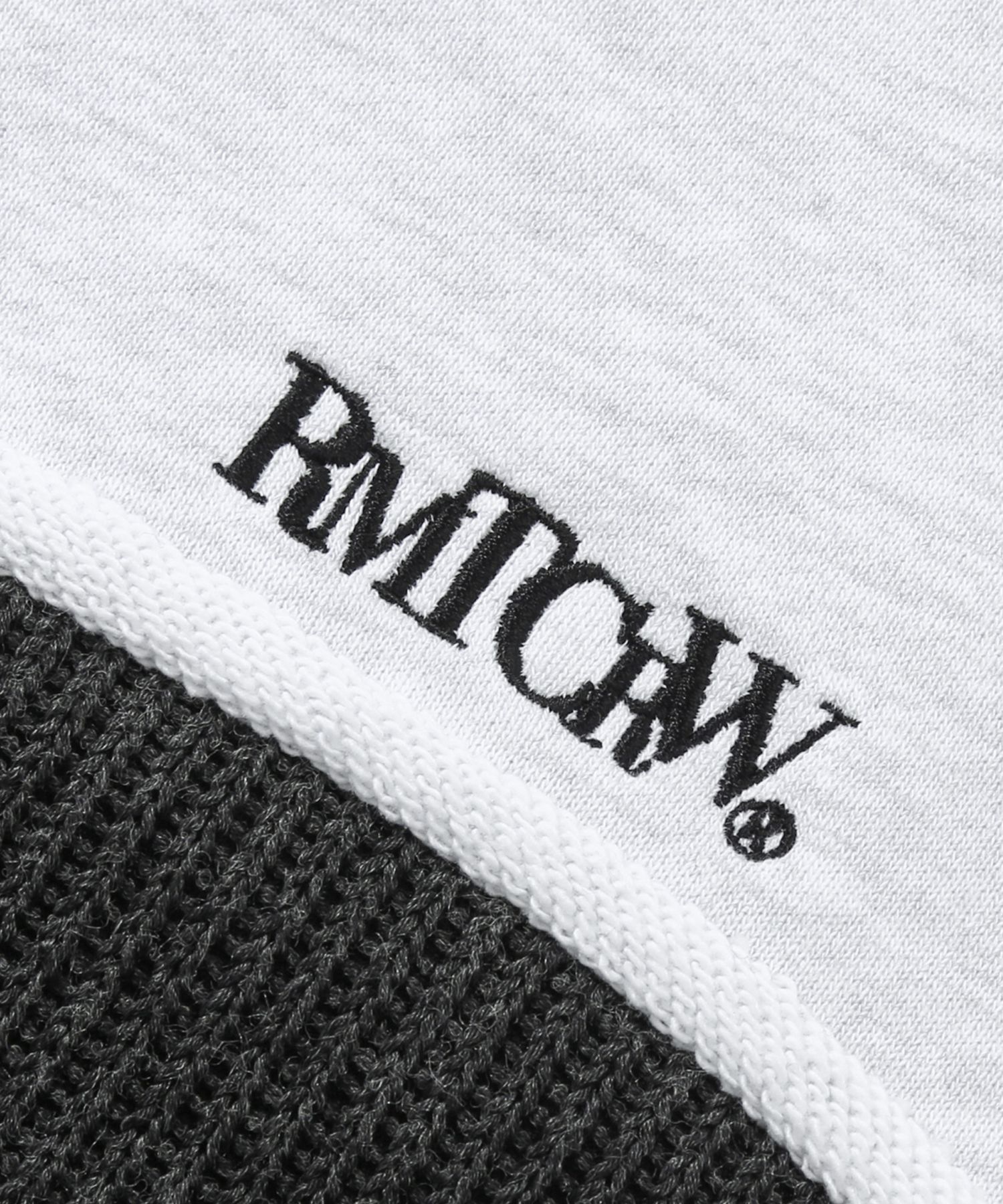 MUSINSA | ROMANTIC CROWN Sweat knit mix zip-up hoodie_light gray