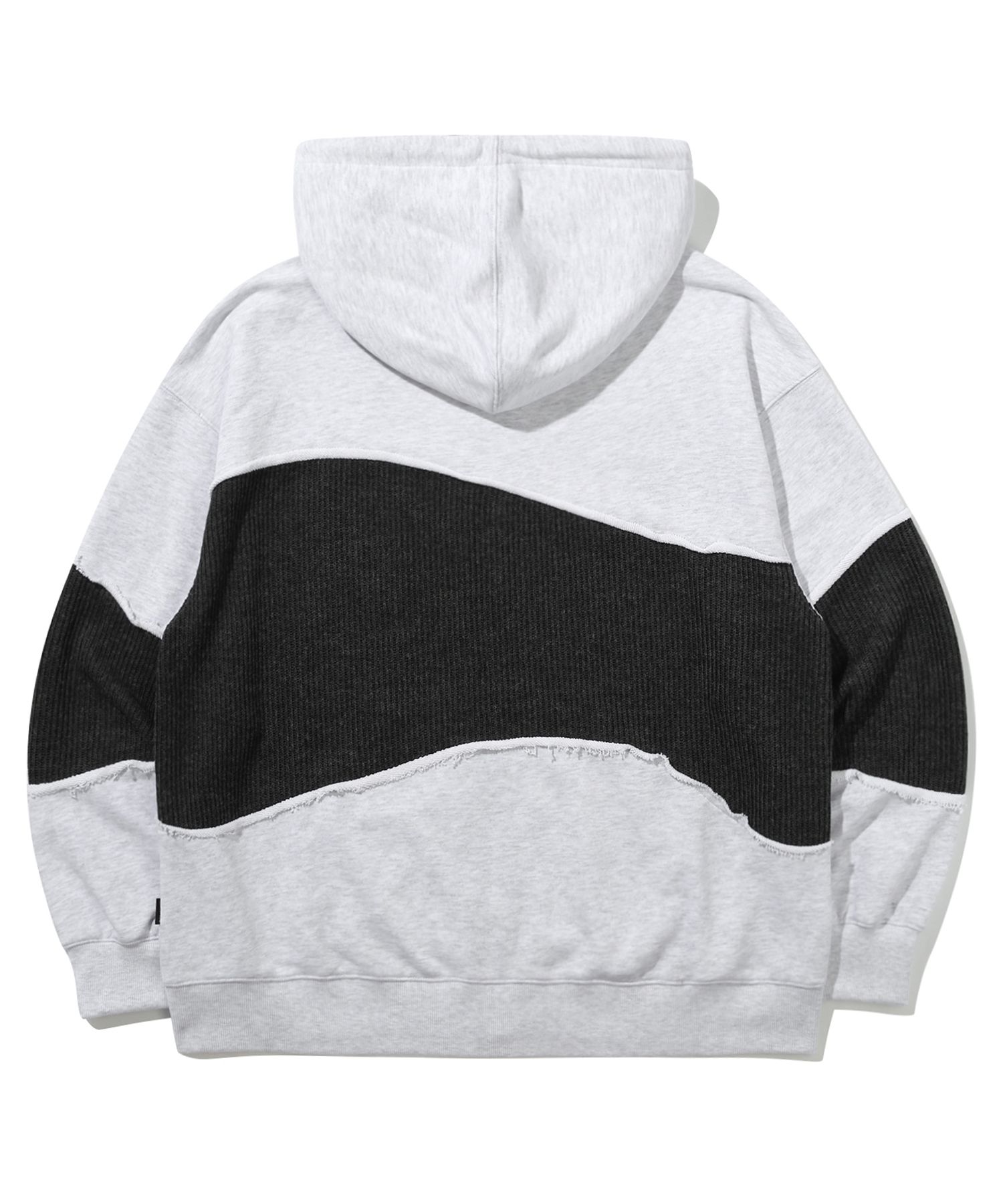 [ROMANTIC CROWN]★SWEAT KNIT MIX ZIP UP HOODIE MUSINSA | ROMANTIC CROWN Sweat knit mix zip-up hoodie_light gray