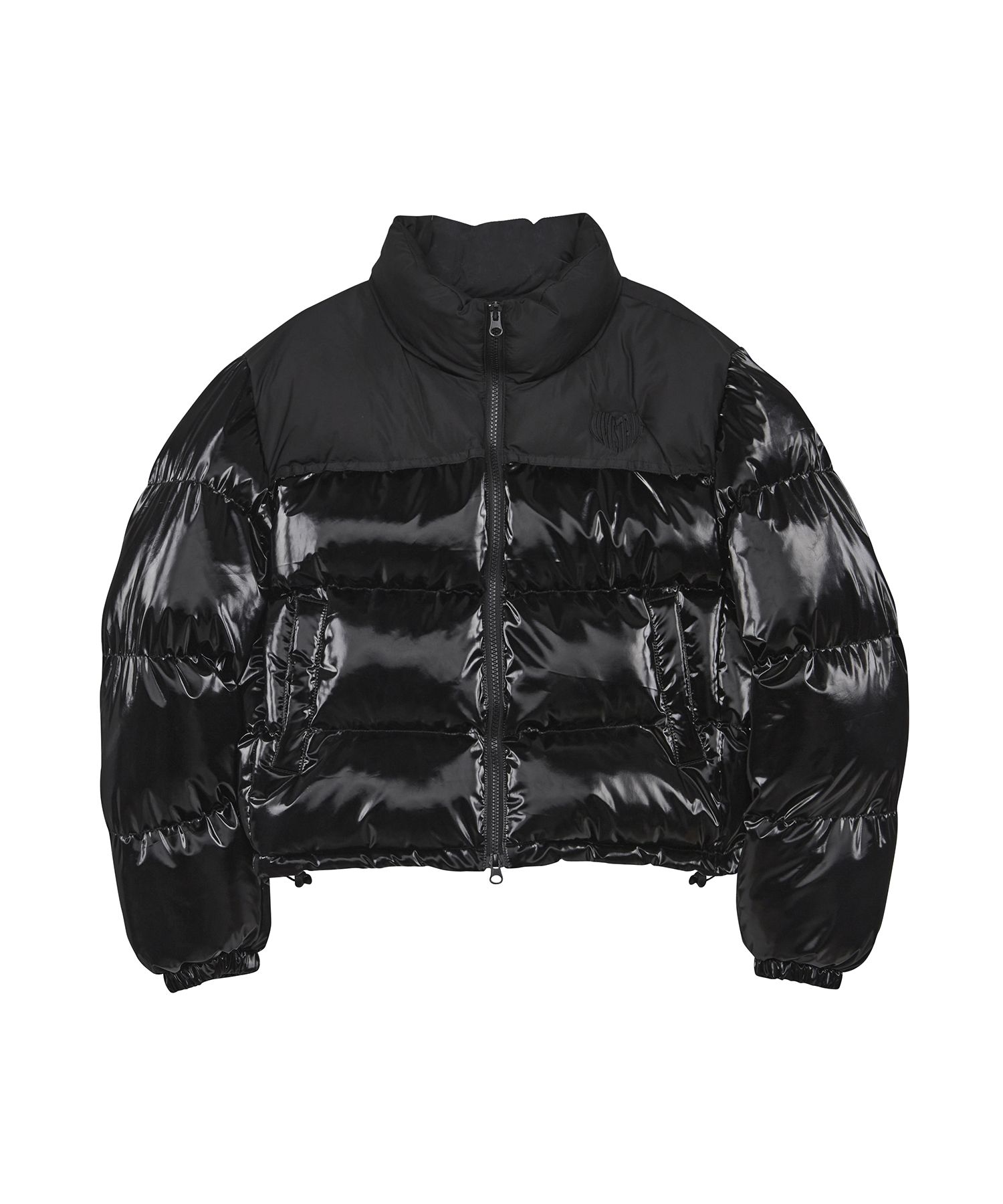 [LUV IS TRUE]★AM PADDED JACKET MUSINSA | LUV IS TRUE AM GLOSSY SHORT PUFFER JACKET(BLACK)