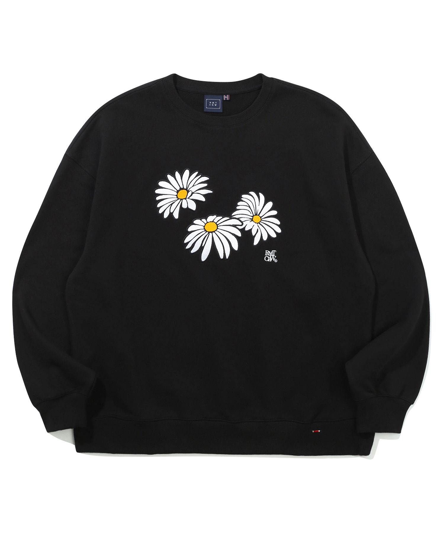 さらに100円引き◆ROMANTIC CROWN◆TRIPLE DAISY CREWNECK MUSINSA | ROMANTIC CROWN Triple Daisy Crew Neck_Black