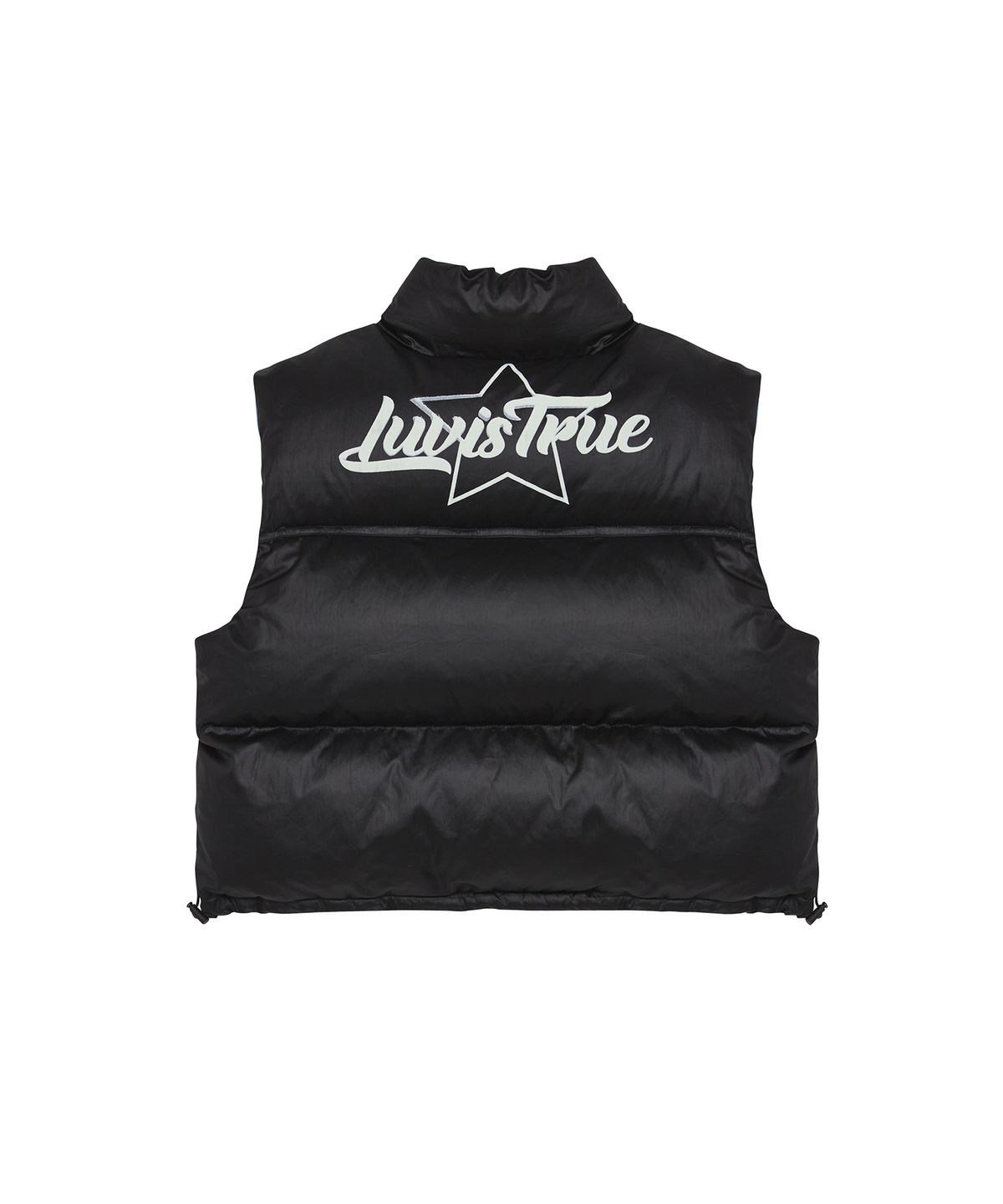 러브이즈트루(LUVISTRUE) AM STAR LOGO PADDING VEST(BLACK)