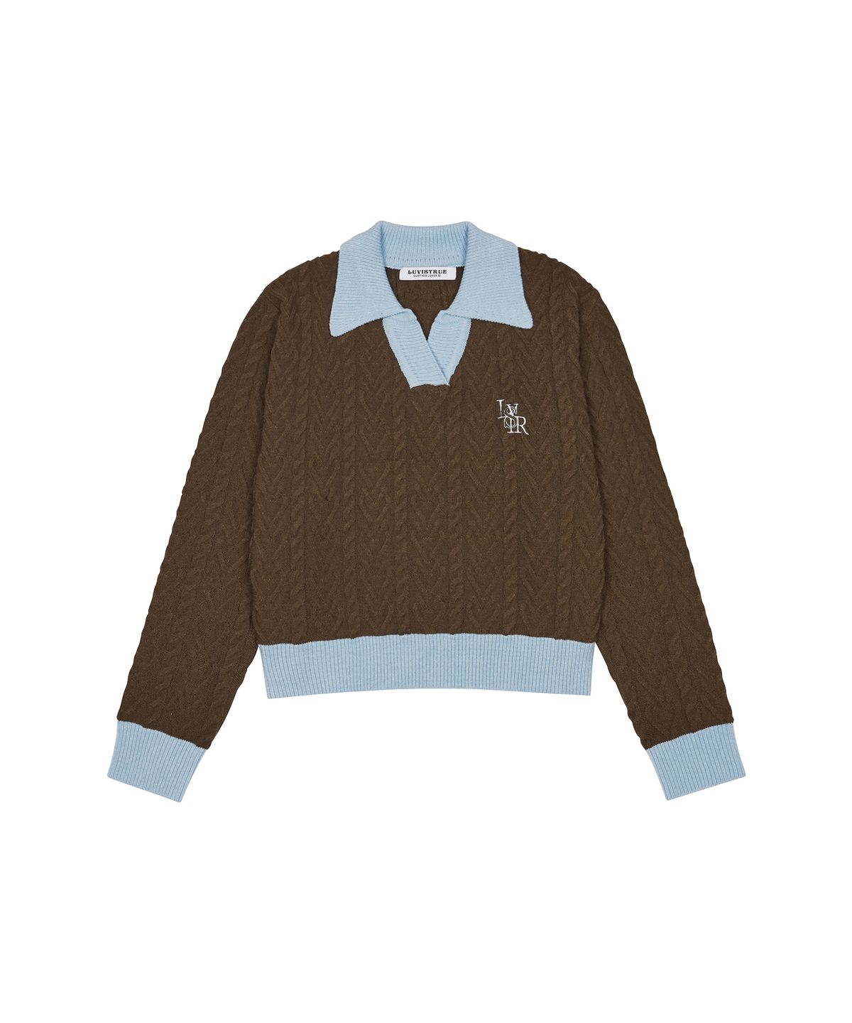 러브이즈트루(LUVISTRUE) AC LOGO COLLAR KNIT(BROWN)
